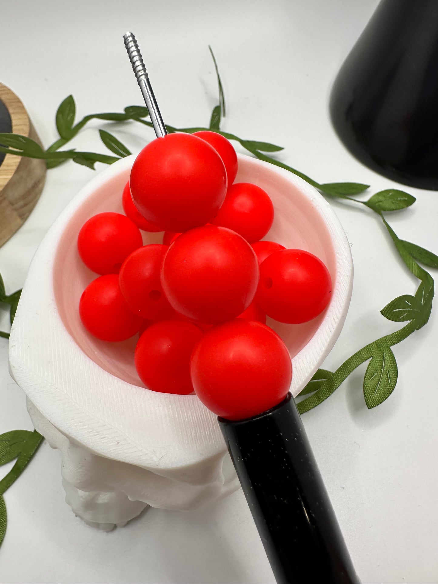 Silicone red plain bead, 15mm beads for pens, beading supplies, beading, pvc silicone beads
