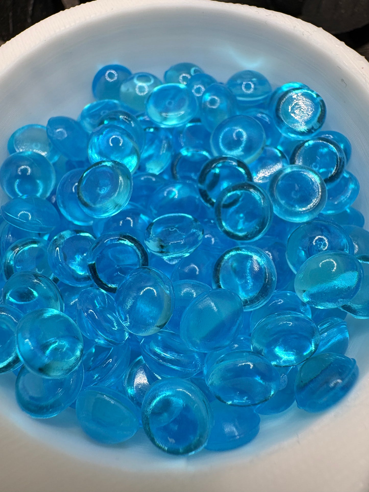 Blue Transparent: Resin Flatback Half Dome Filler, 2oz Wt.