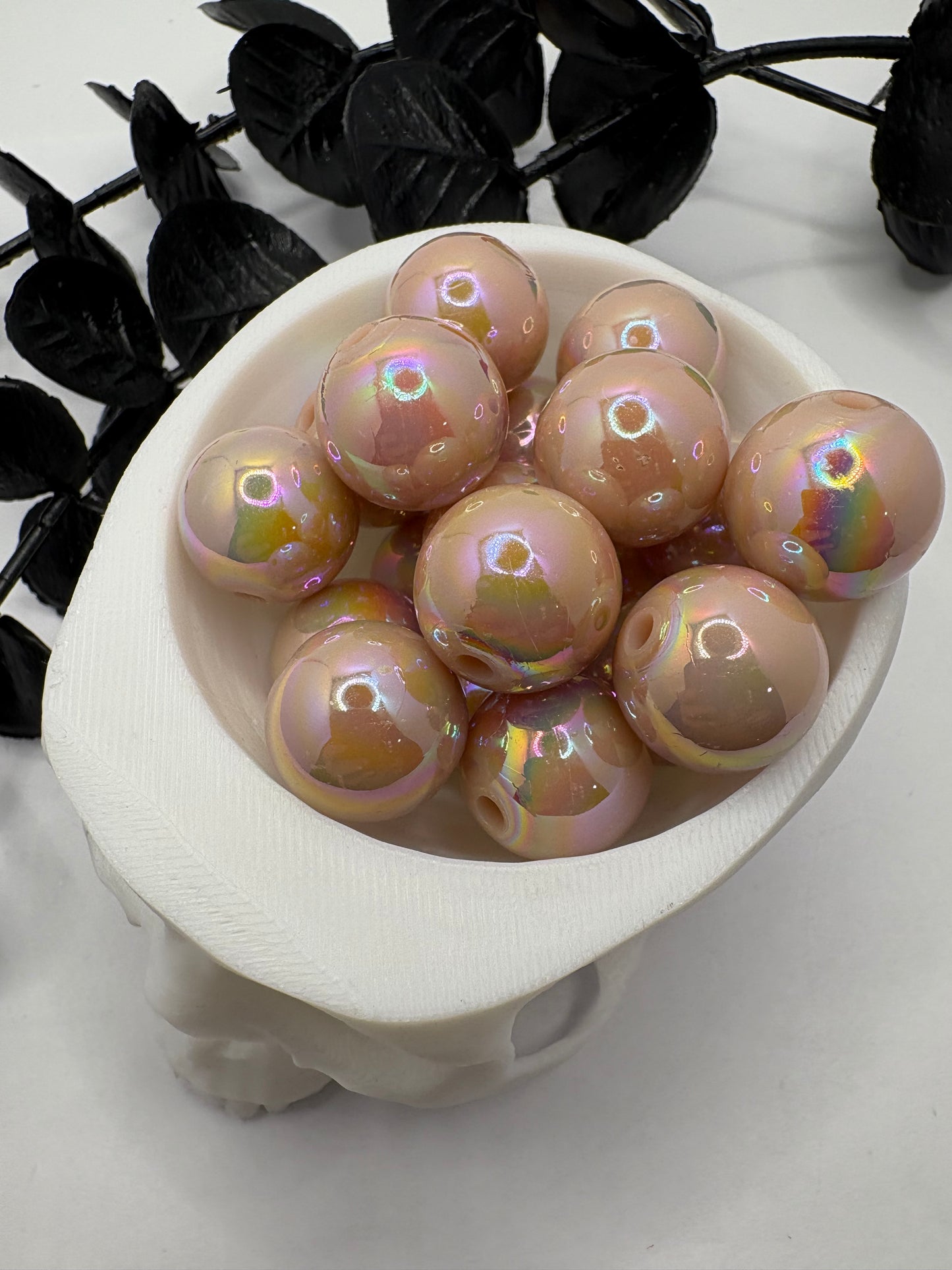Vanilla Latte Holo bead, acrylic 15.5mm beads for pens, beading supplies, beading Skin tone