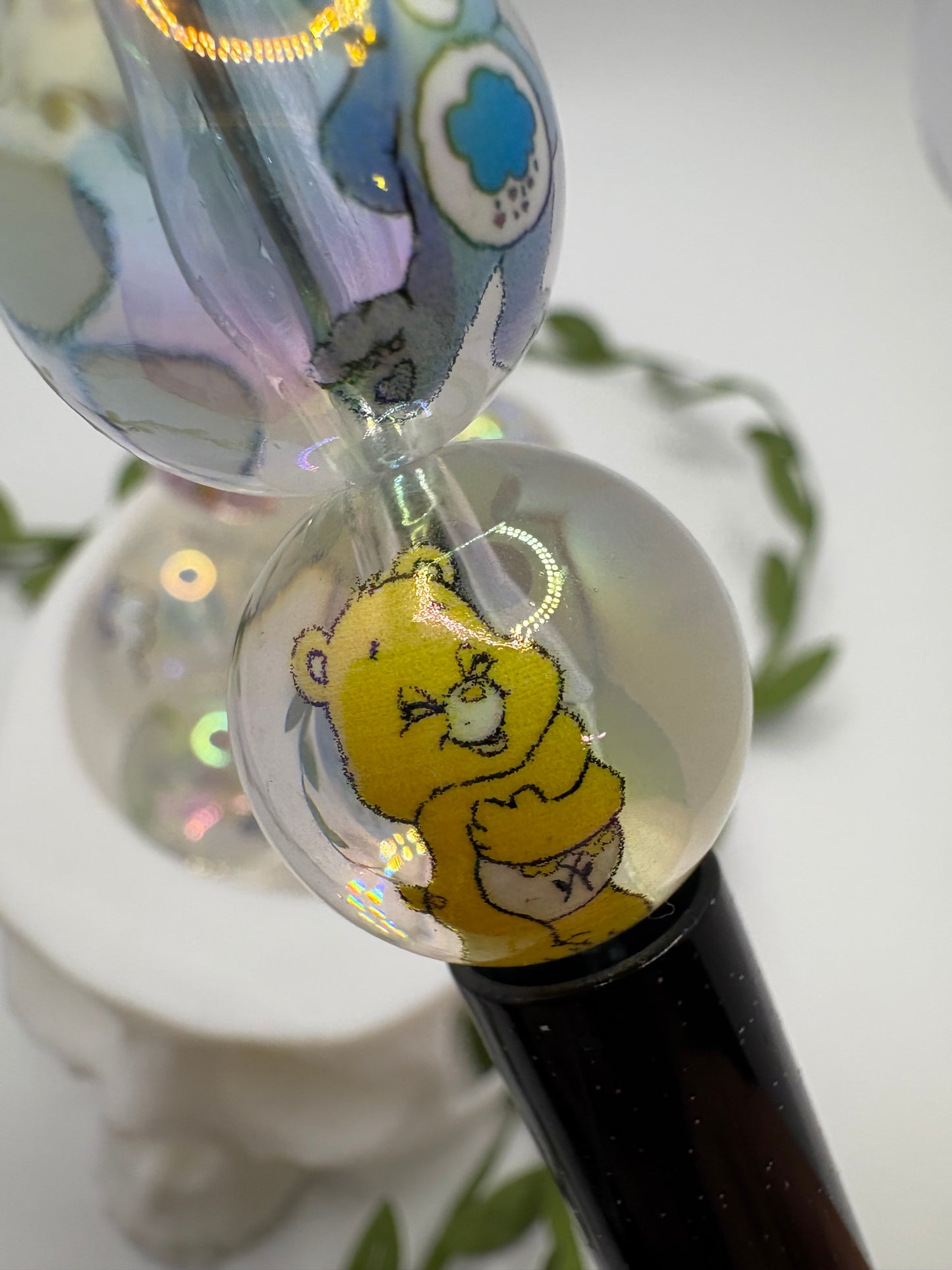 Iridescent bear bubblegum bead, acrylic 20mm beads for pens, beading supplies, beading, bear mix