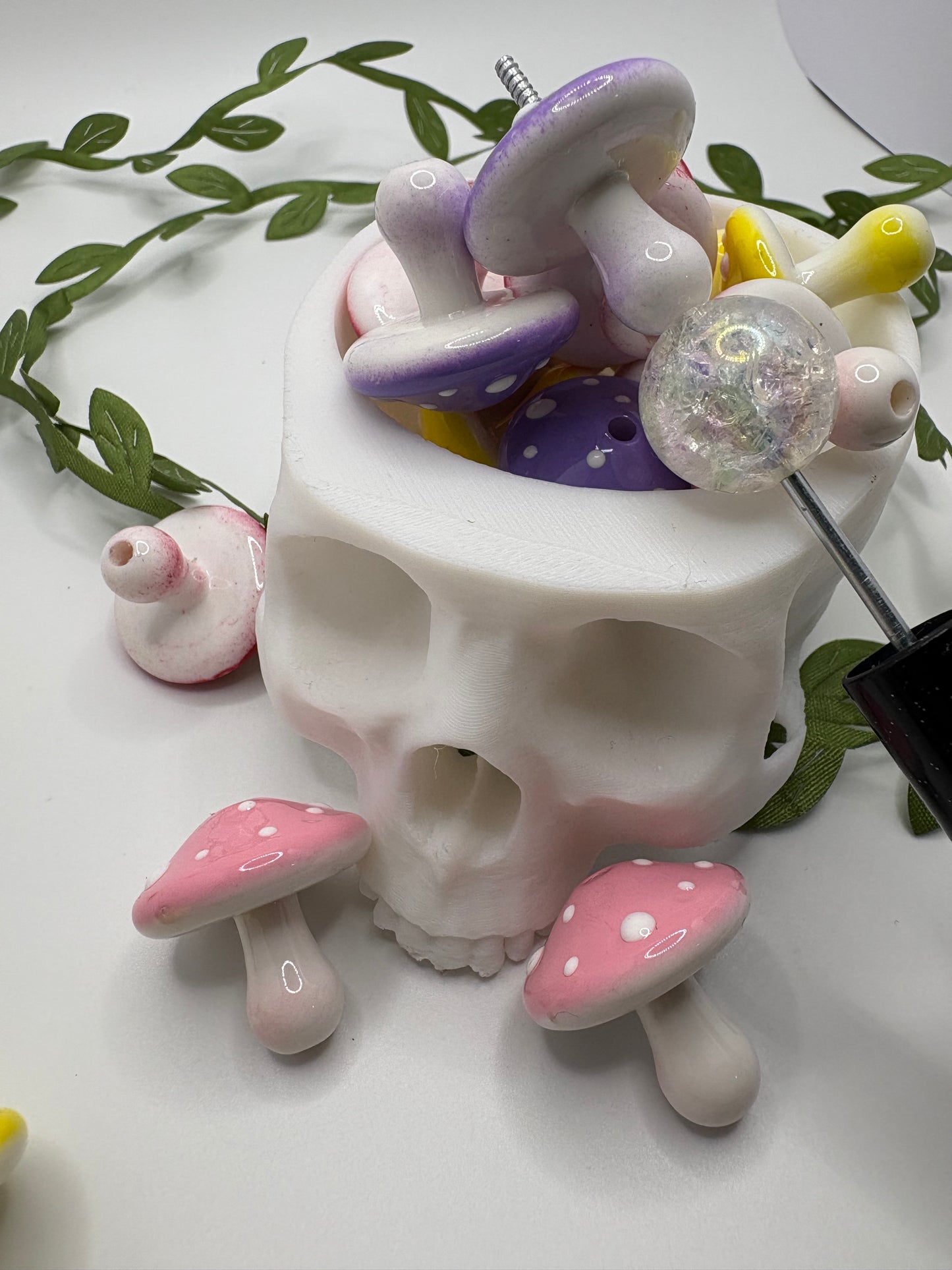 3D acrylic mushrooms, cute mushy bead, beads for pens, woodland mushroom, focal bead, crafting bead 22.5mm