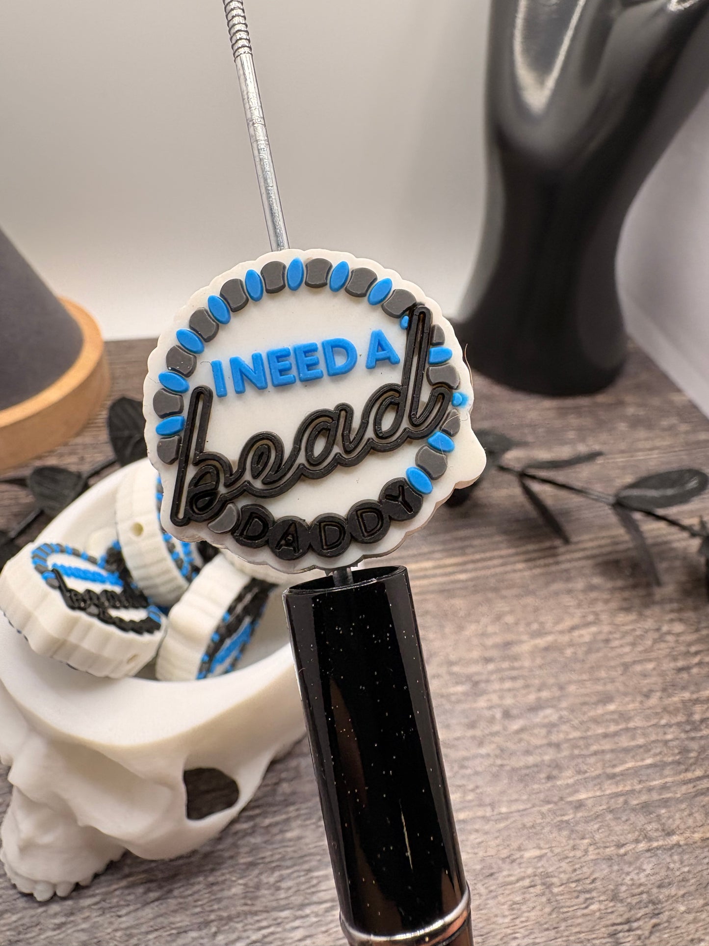 Bead daddy Bead, Silicone focal, silicone bead for pens, crafting beads, supply, focal, 30mm