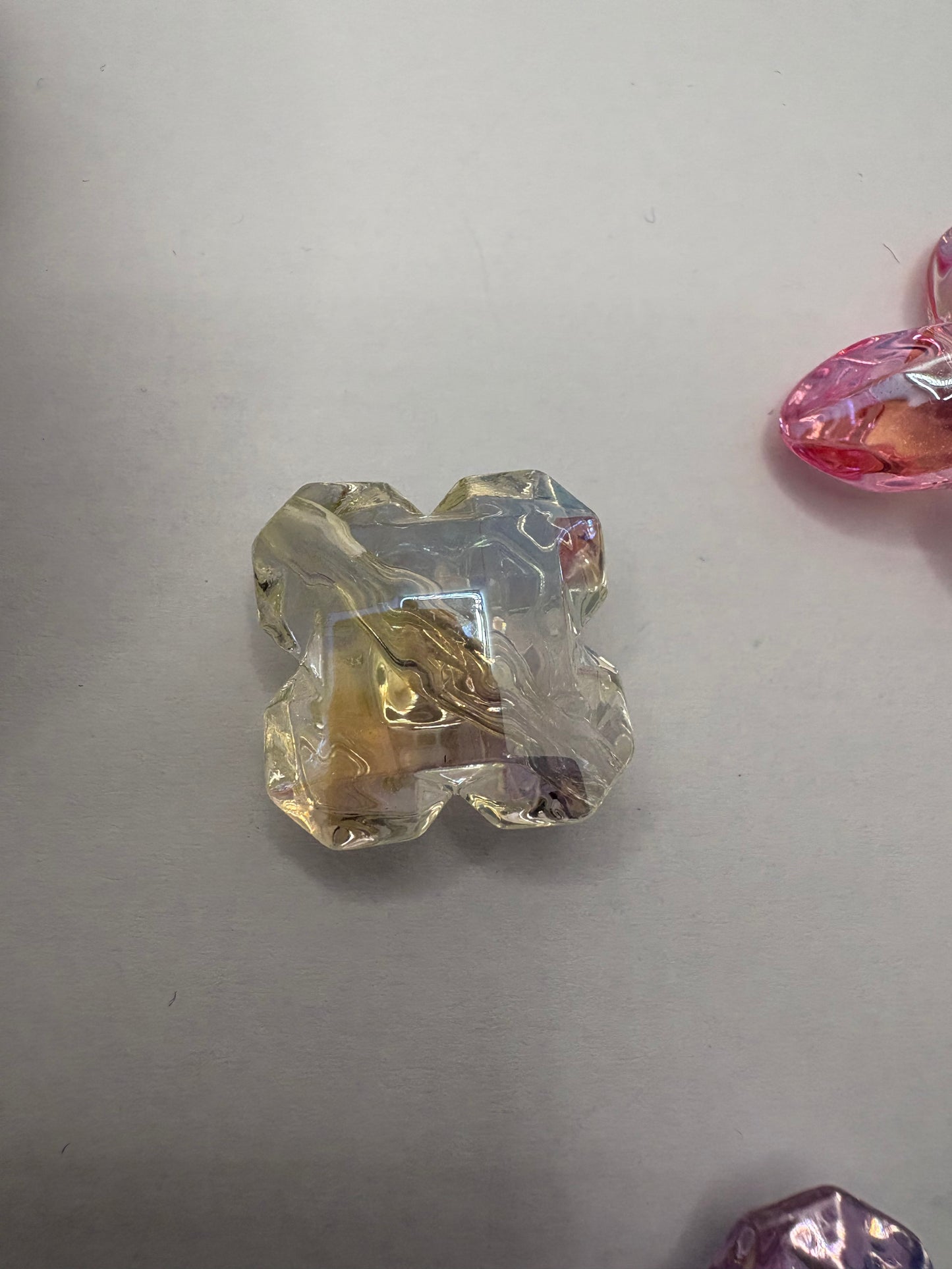 Transparent gem shapes bead, acrylic beads for pens, beading supplies, beading multi-color mix