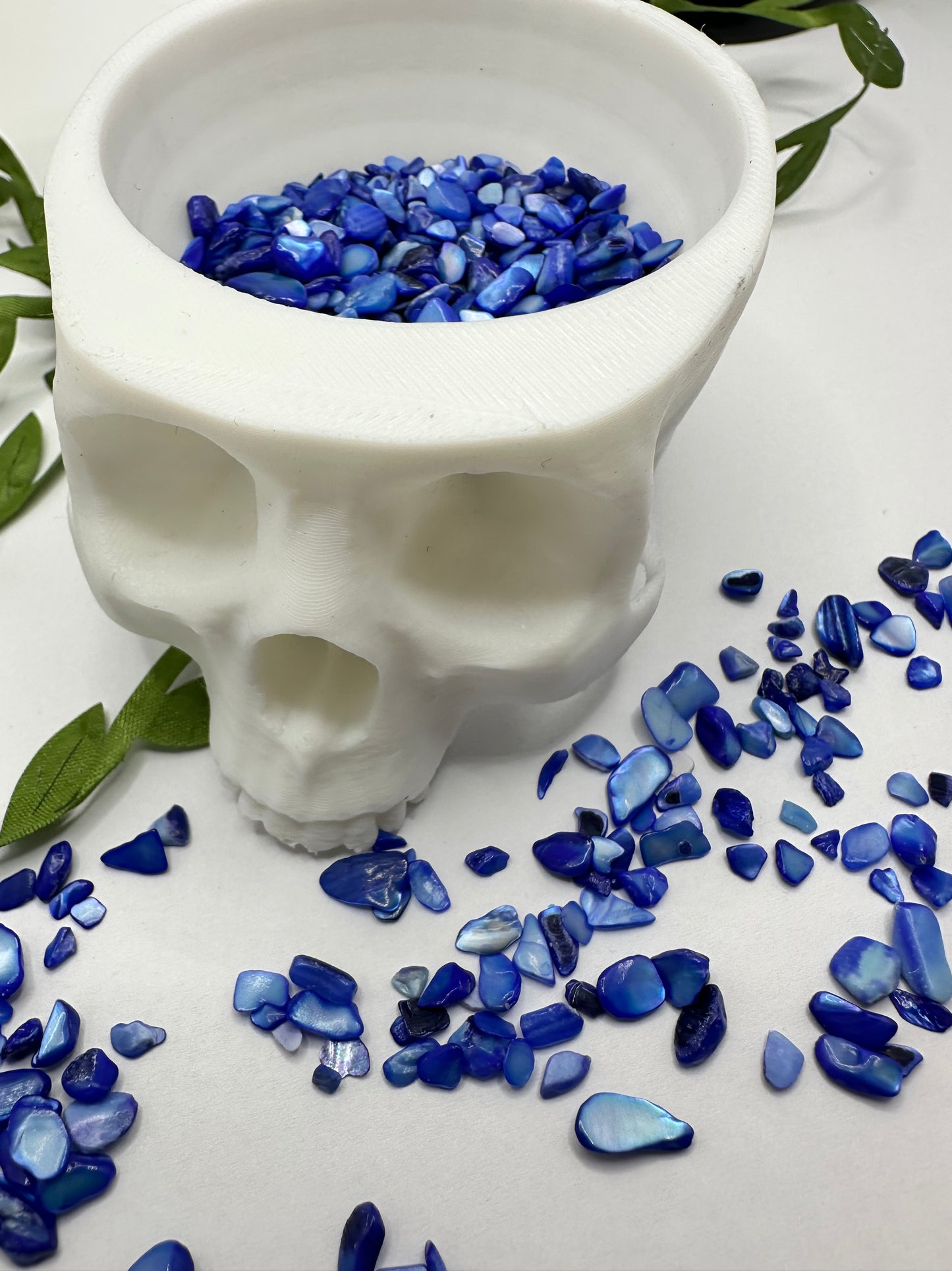 Dark Blue shell chip mix, filler, crafting chips, natural shell mix glossed chips, resin fillers, candle making supplies 1oz by weight