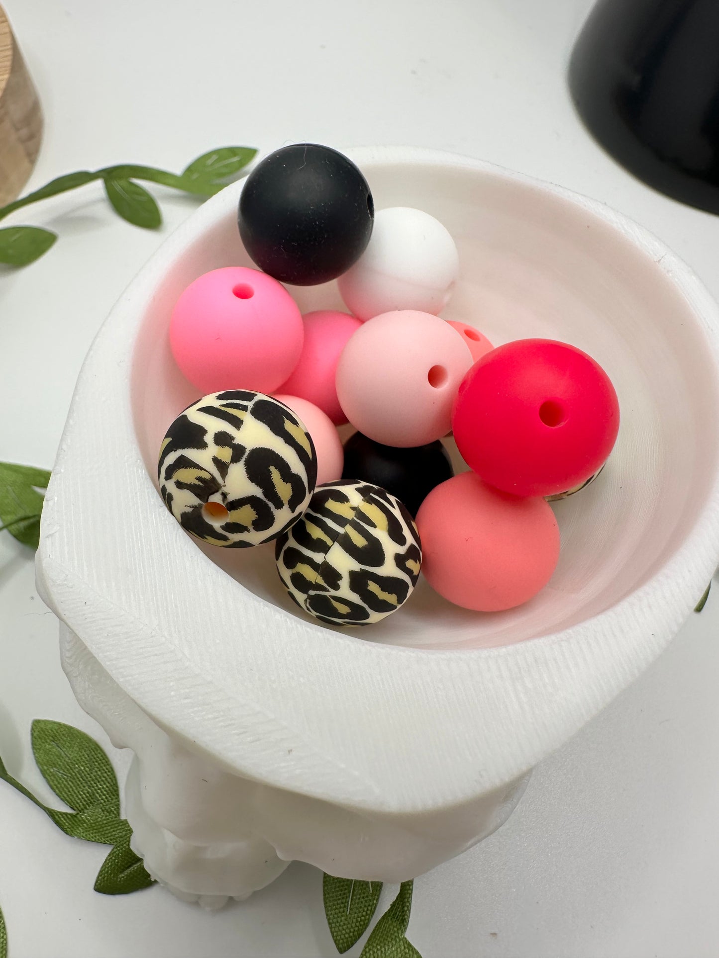 Silicone mixed printed bead, 15mm beads for pens, beading supplies, beading, Sassy 10pc