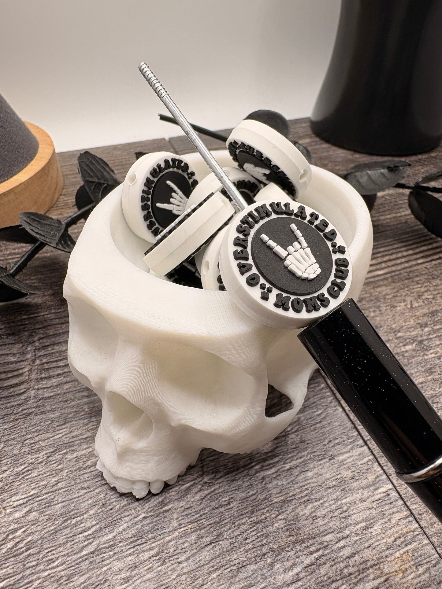 Overstimulated moms club Bead, Silicone focal, silicone bead for pens, crafting beads, supply, focal, 24.5mm