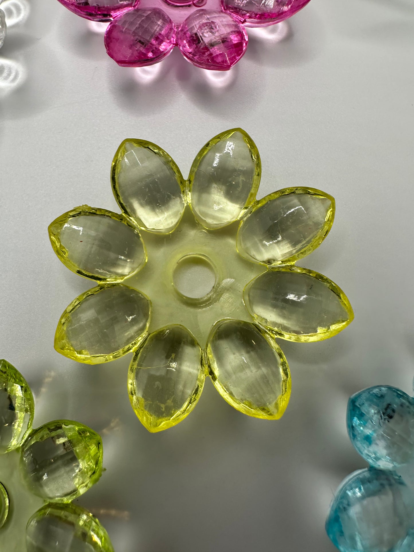 Big Flower bead, acrylic 39mm beads for pens, beading supplies, beading, 2pc flower set