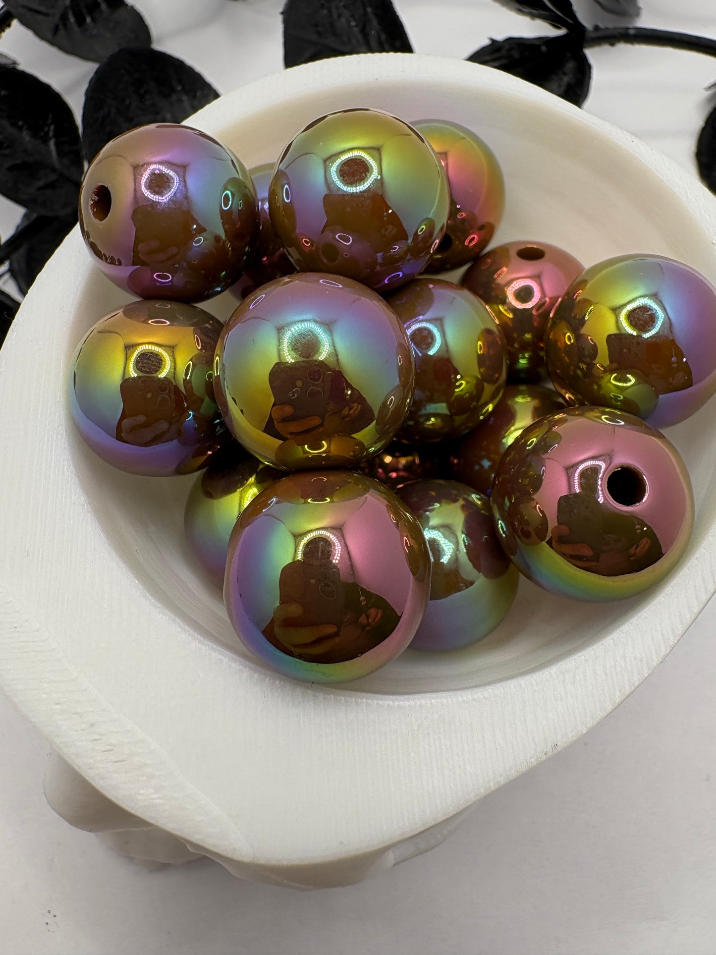 Holo Cocoa bead, acrylic 15.5mm beads for pens, beading supplies, beading