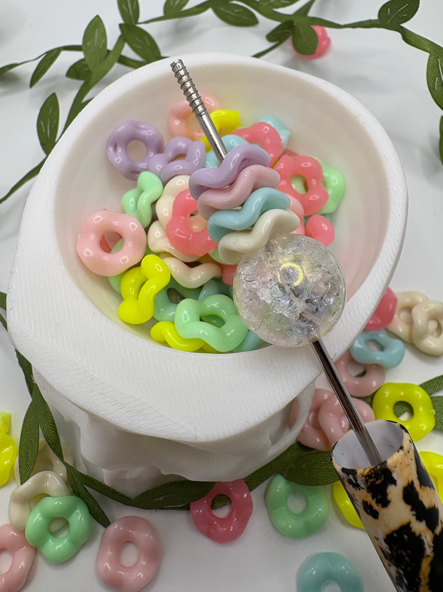 Acrylic pastel Wavy spacer, 12.5mm beads for pens, beading supplies, beading, 25pc bag