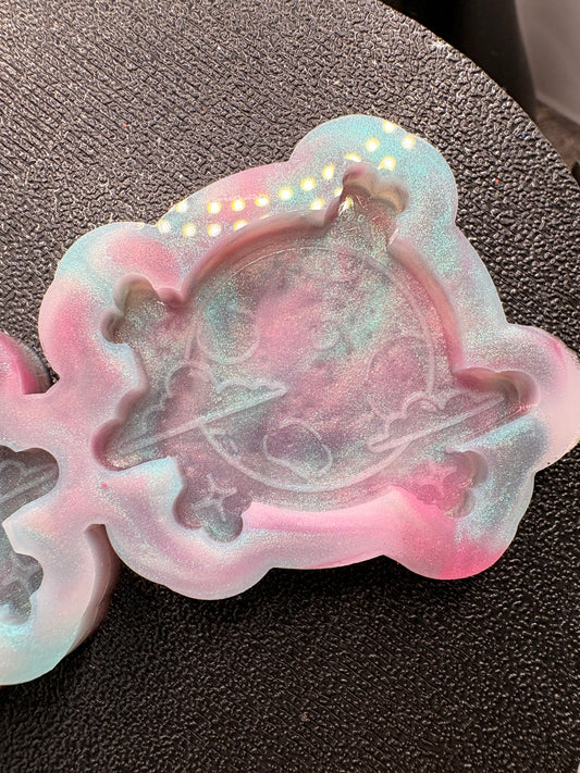 Moon and Clouds Silicone Flat: Silicone Mold for Resin Casting, 1pc