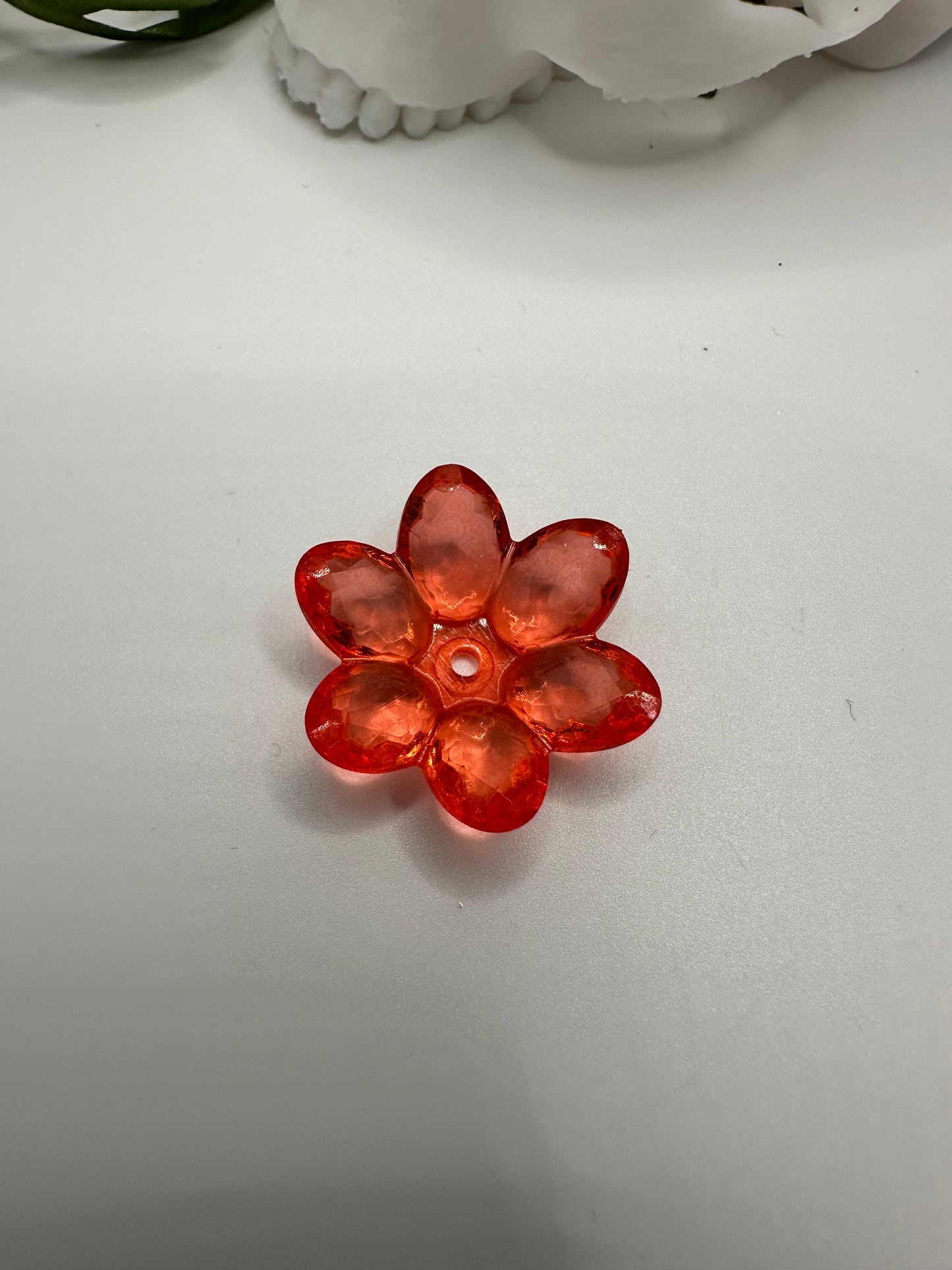Small Flower bead, acrylic 21mm beads for pens, beading supplies, beading, 5pc flower set