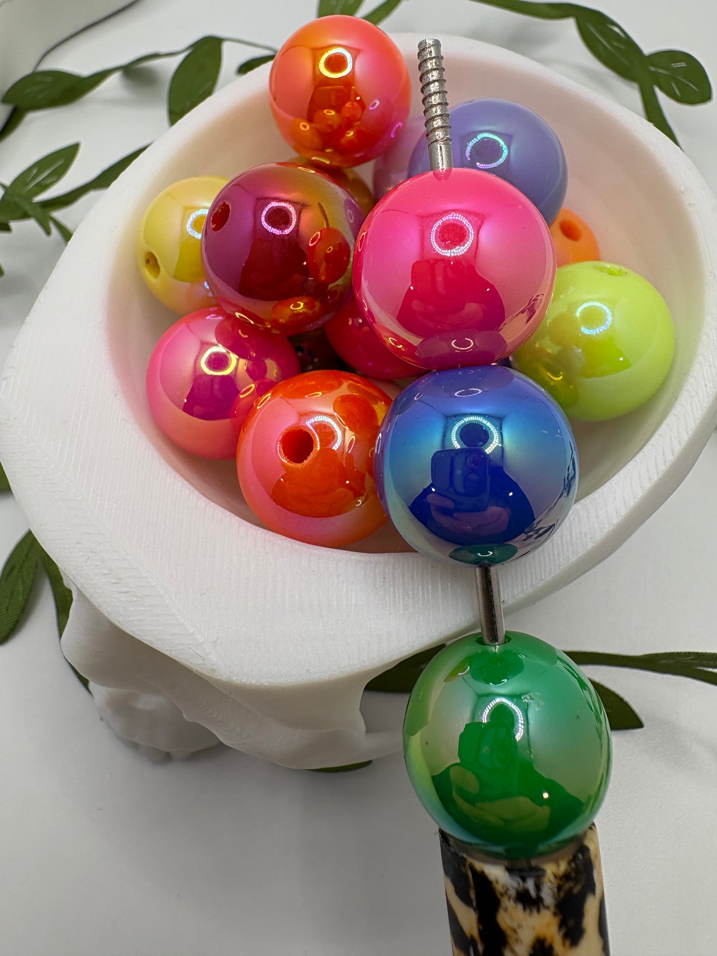 Solid color mix bubblegum bead, acrylic 16mm beads for pens, beading supplies, beading, mixed color