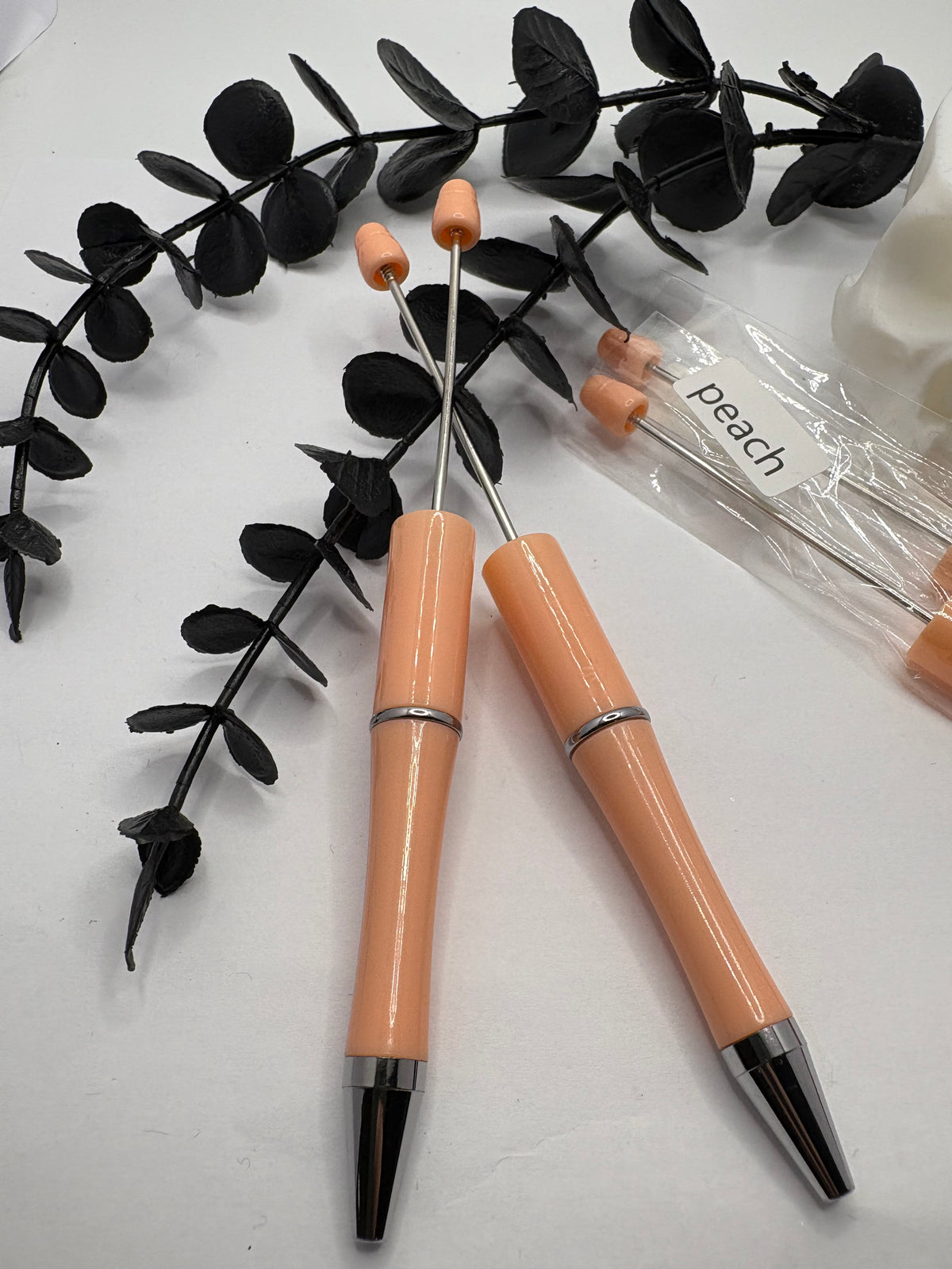 Beadable pen blanks, Beadable black ink, pen for silicone beads, for acrylic beads, pens for crafting, beadable blanks supplies
