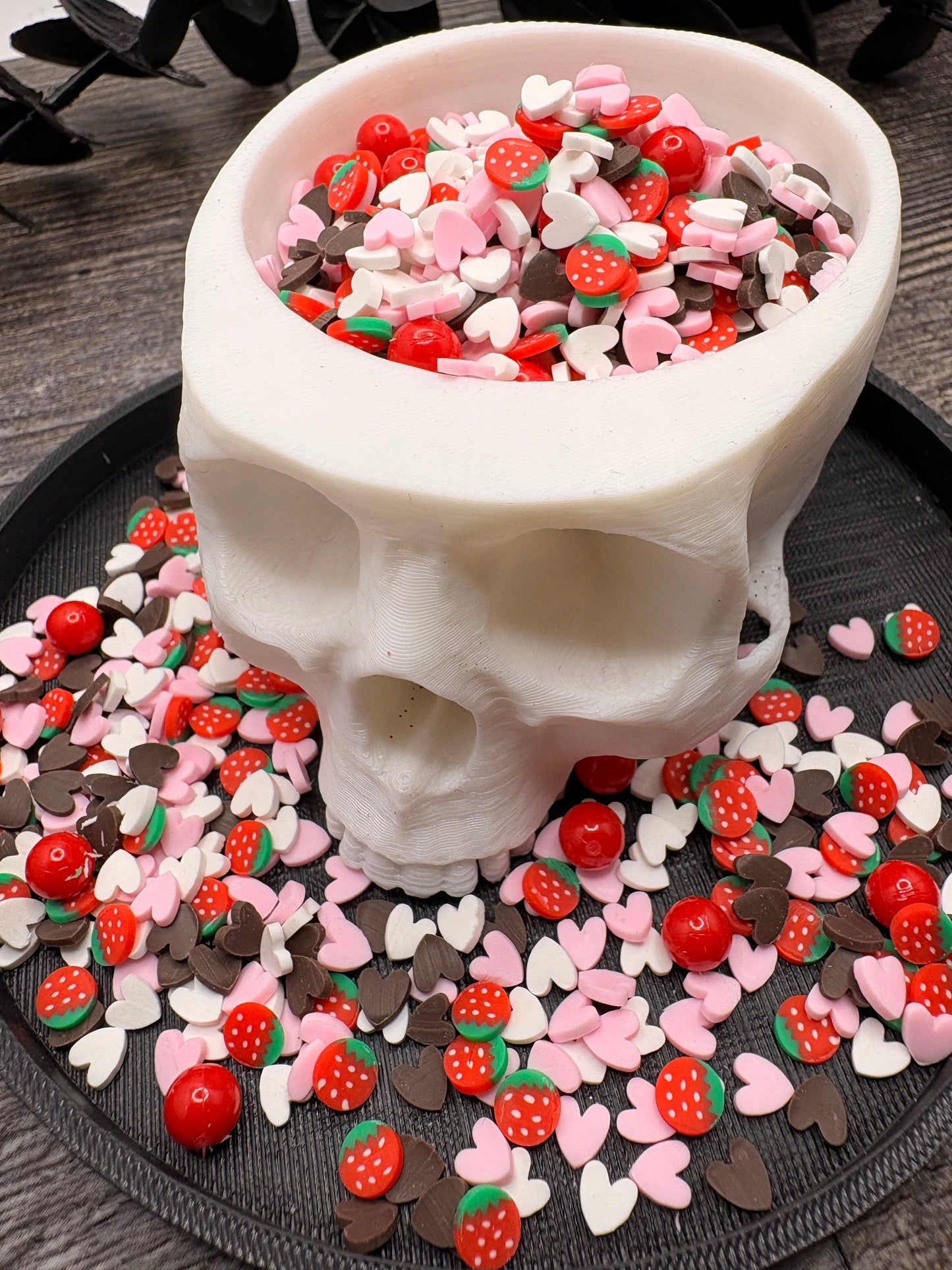 Choc. Strawberry Filler: Mixed Media clay filler, resin accents, cute shaker fillers, crafting additives 1oz Wt