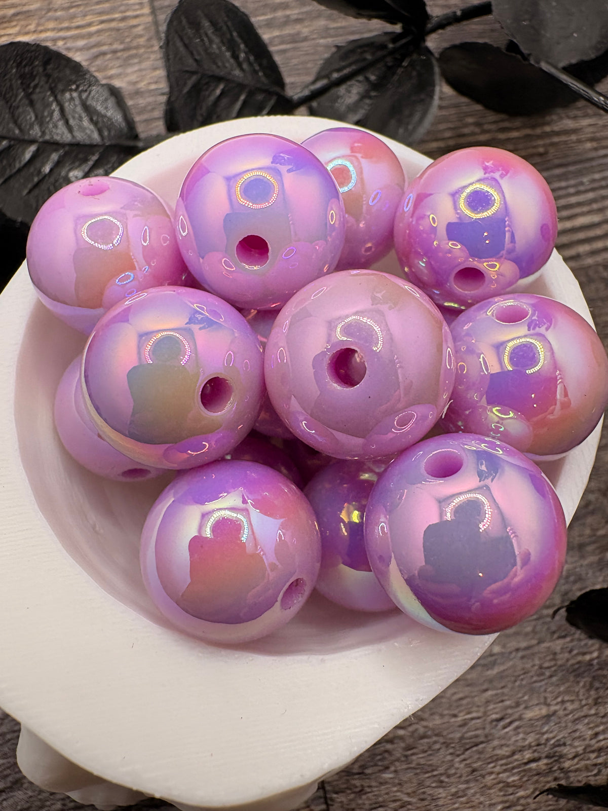 Lilac holo, acrylic 16mm beads for pens, beading supplies, bubblegum beads, holo beads, beading