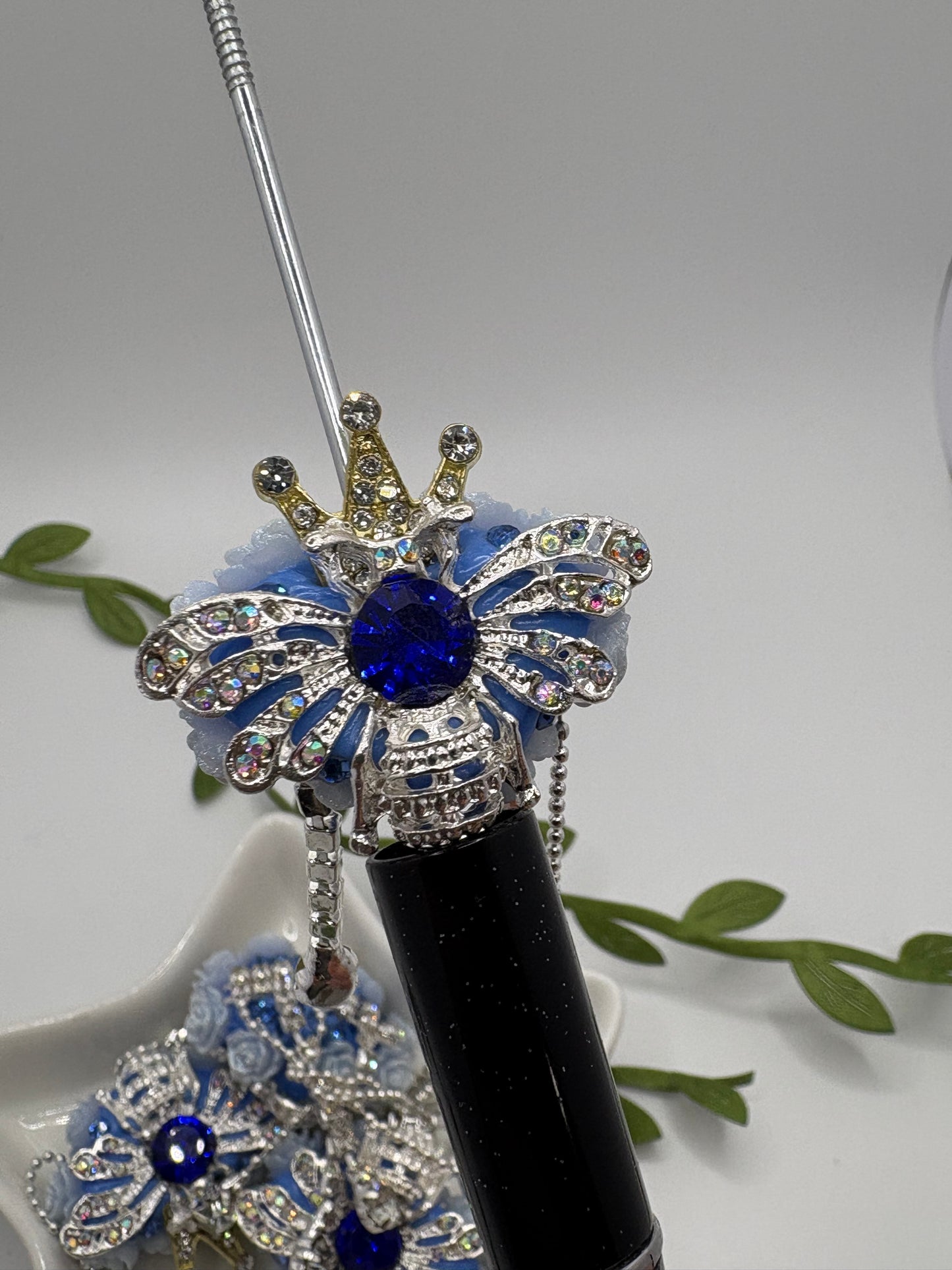 Bee heart big fancy rhinestone Beads, 28mm beads for pens, beading supplies, beading, 1pc