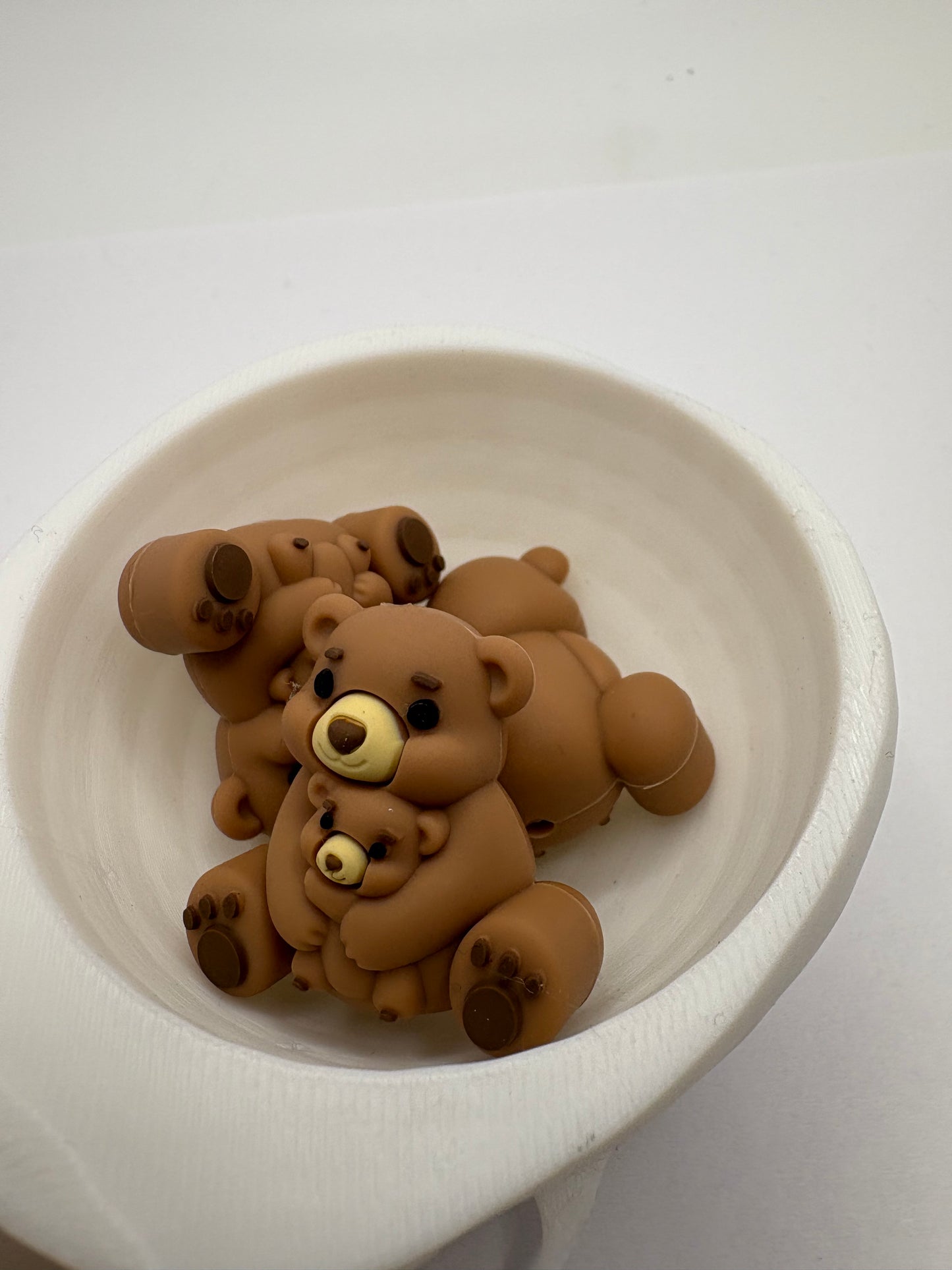 3D Bears focal bead, cute silicone bead, beads for pens, silicone bead, focal bead, 28mm, 1pc