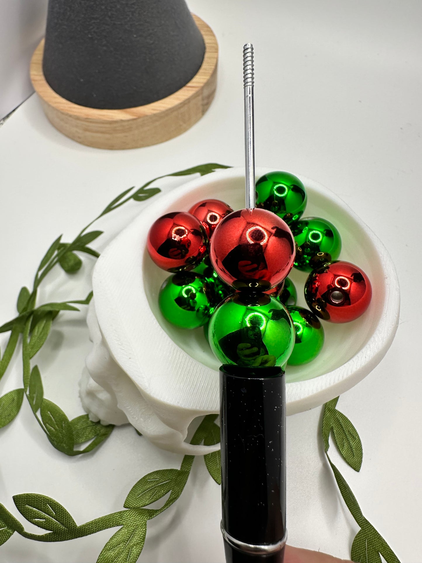 Mixed red green bubblegum bead, acrylic 15.5mm beads for pens, beading supplies, beading, xmas