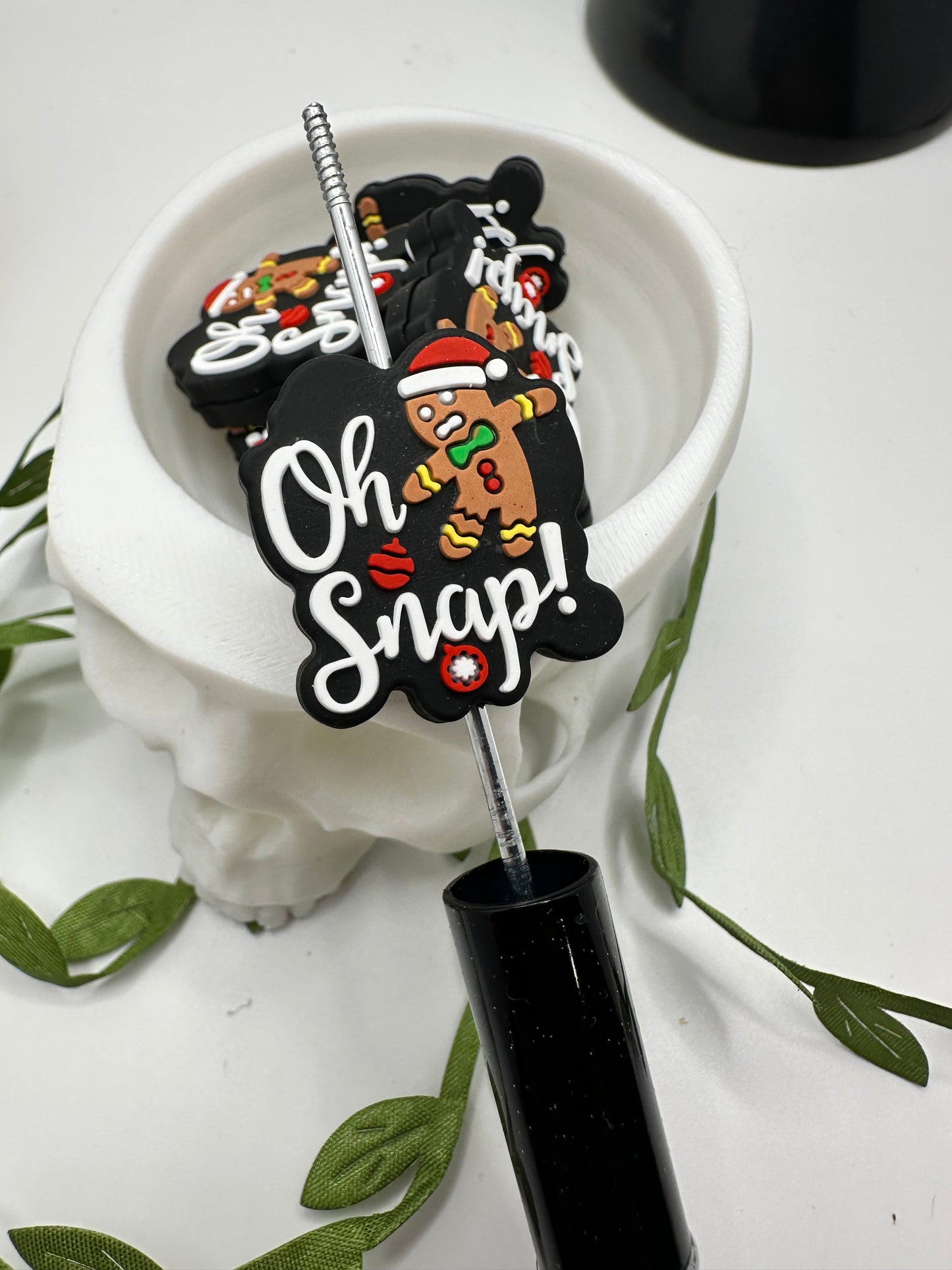 Oh Snap Gingerbread focal bead, silicone bead, silicone bead for pens, crafting beads, supplies focal, silicone supply bead 27.8mm