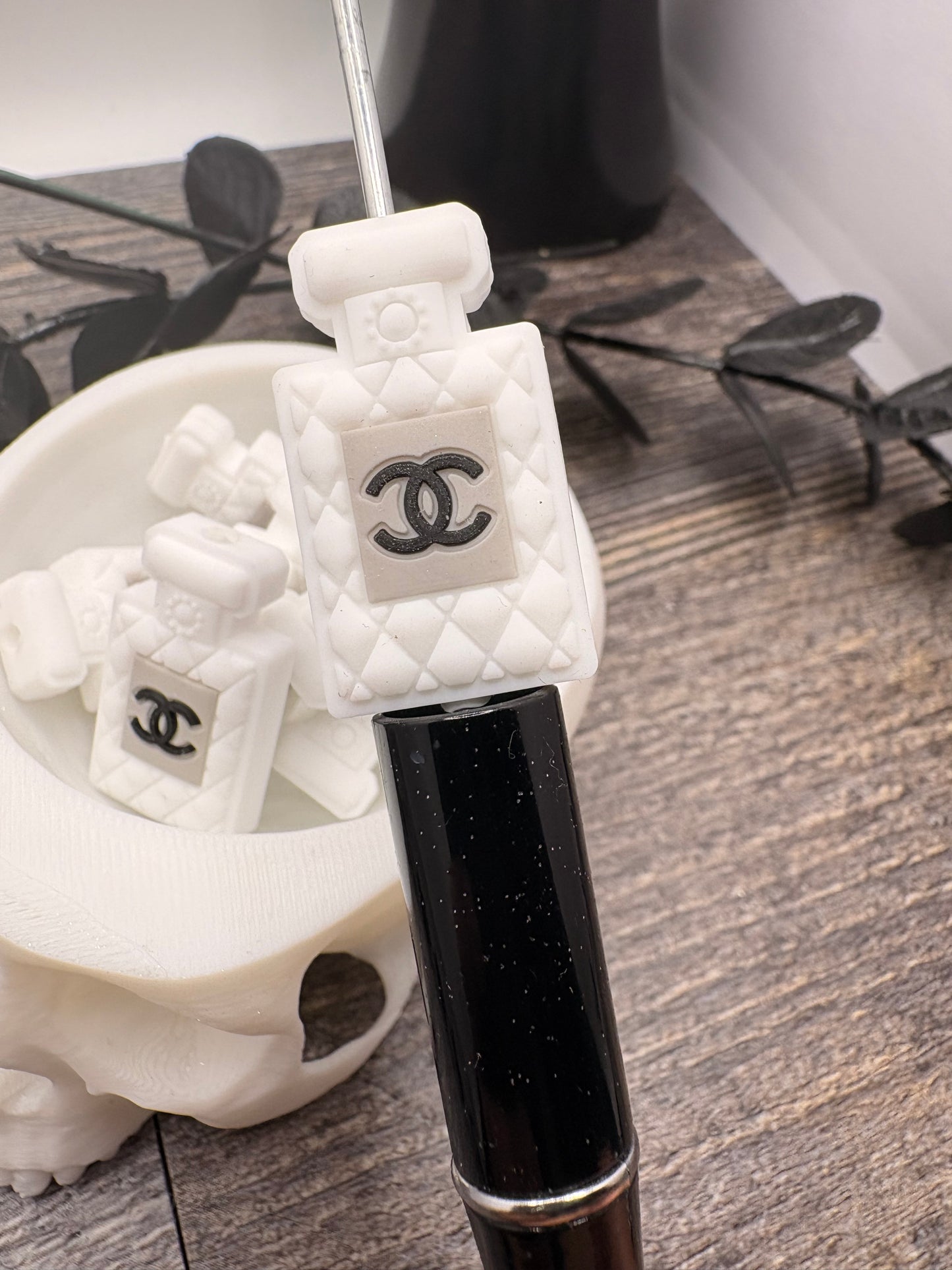 Perfume Fancy bottle, Silicone focal, silicone bead for pens, crafting beads, supply focal, 29.5mm 1pc