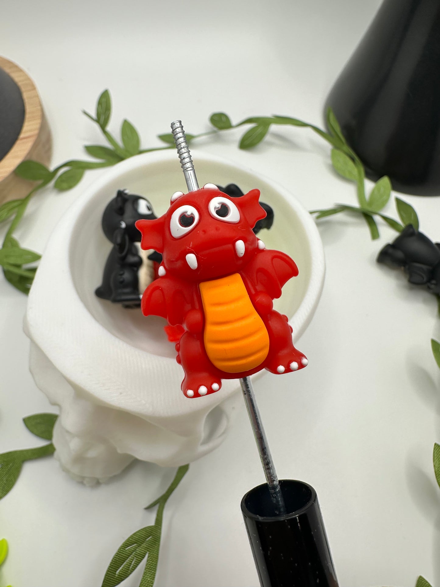 Dragon 3d focal bead, silicone bead, silicone bead for pens, crafting beads, supplies, focal, silicone supply bead 30mm