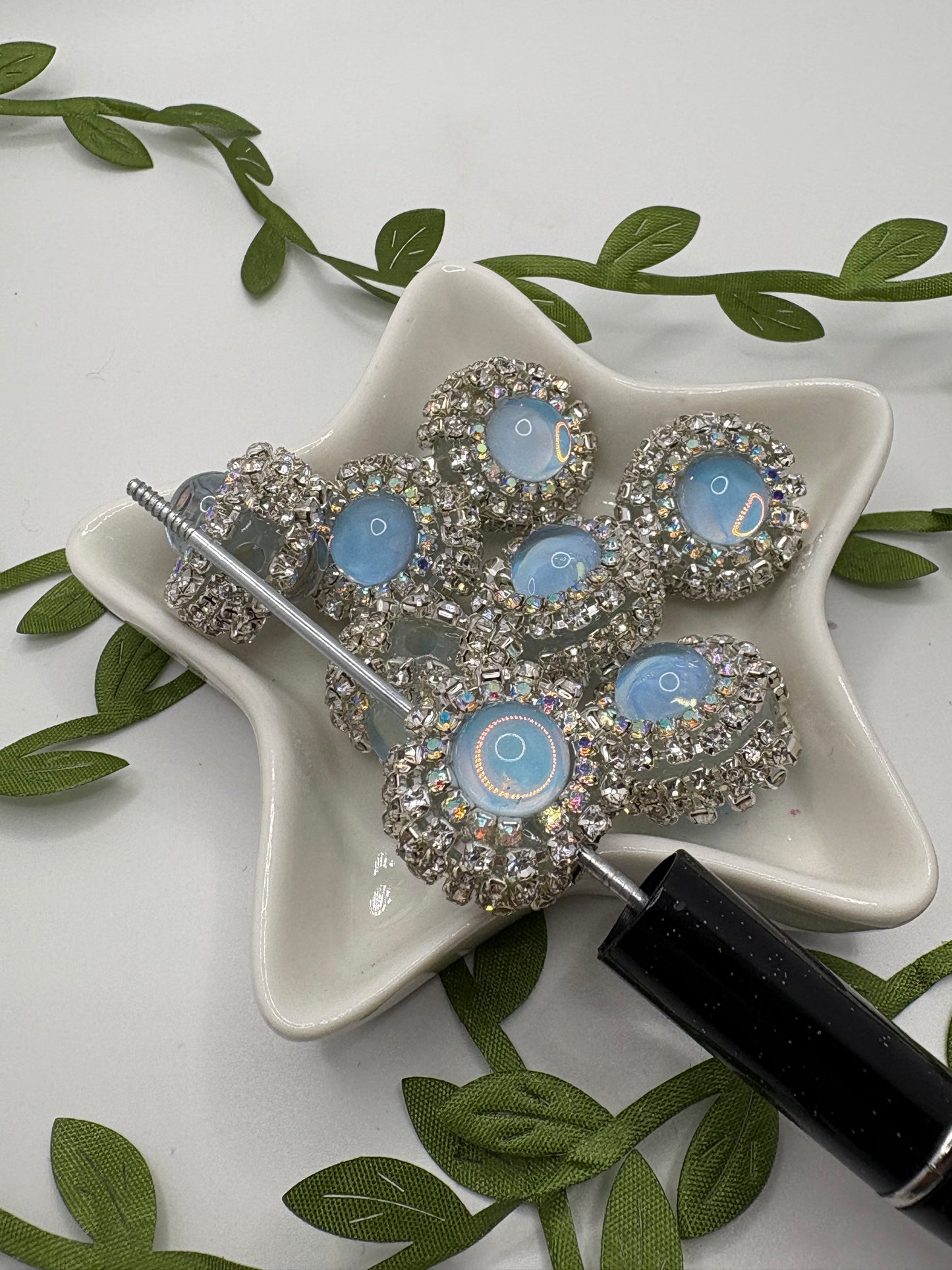 Opal fancy rhinestone Beads, 21.5mm beads for pens, beading supplies, beading, 2pc