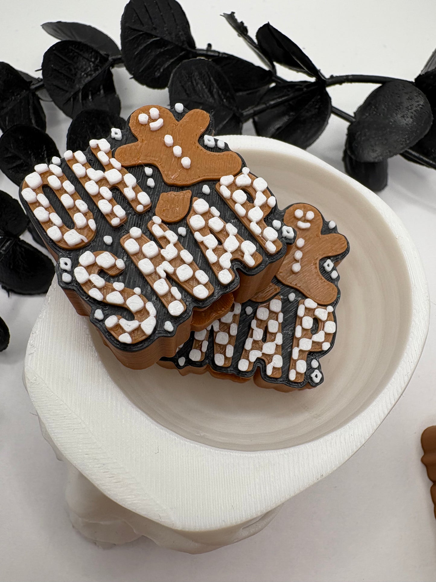 Gingerbread Straw topper beads, straw accessory, bead supplies, keychain beads, big bead, single side printed 36mm