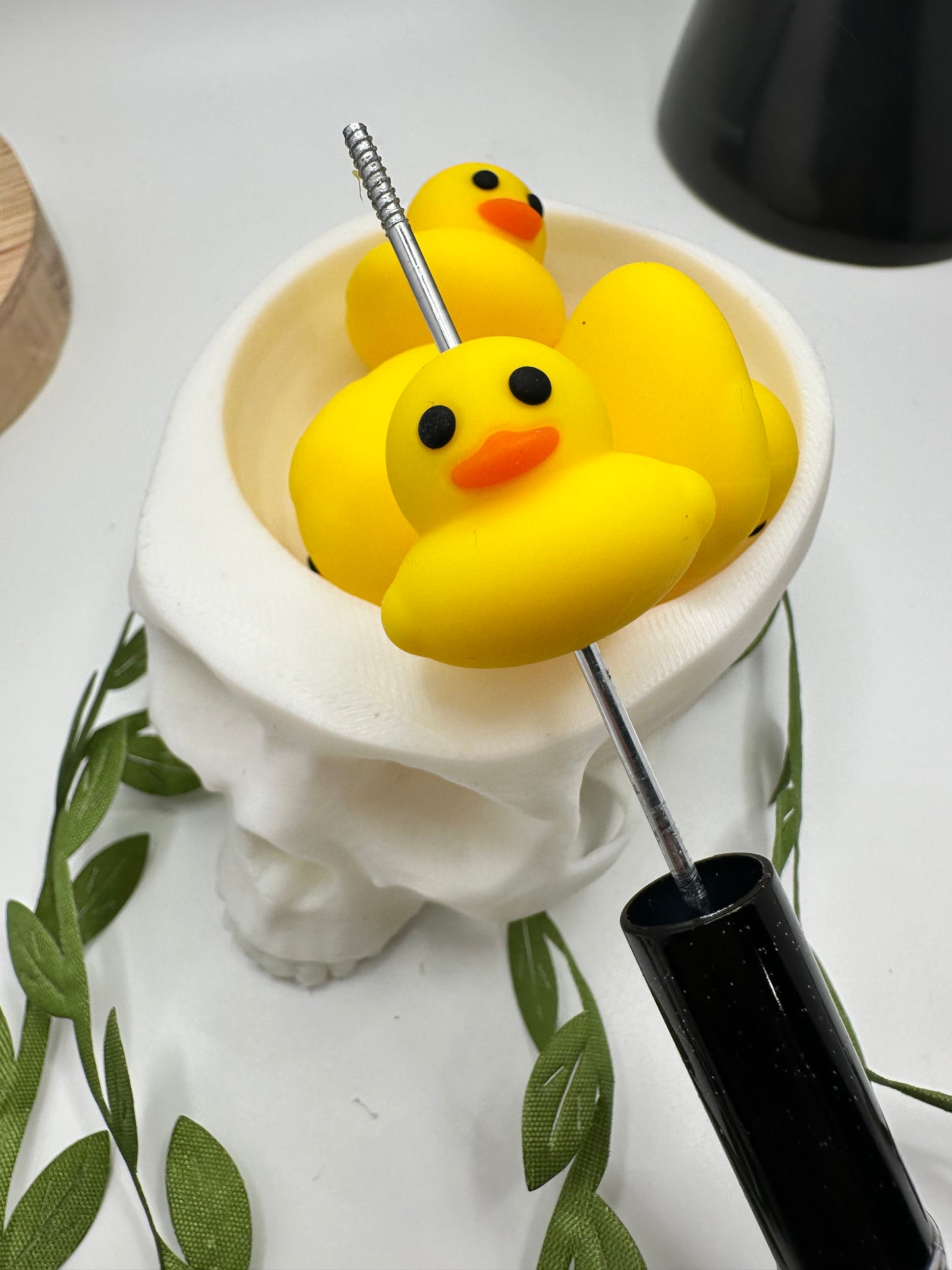 Rubber Duck focal bead, silicone bead, silicone bead for pens, crafting beads, supplies, focal, silicone supply bead 23mm