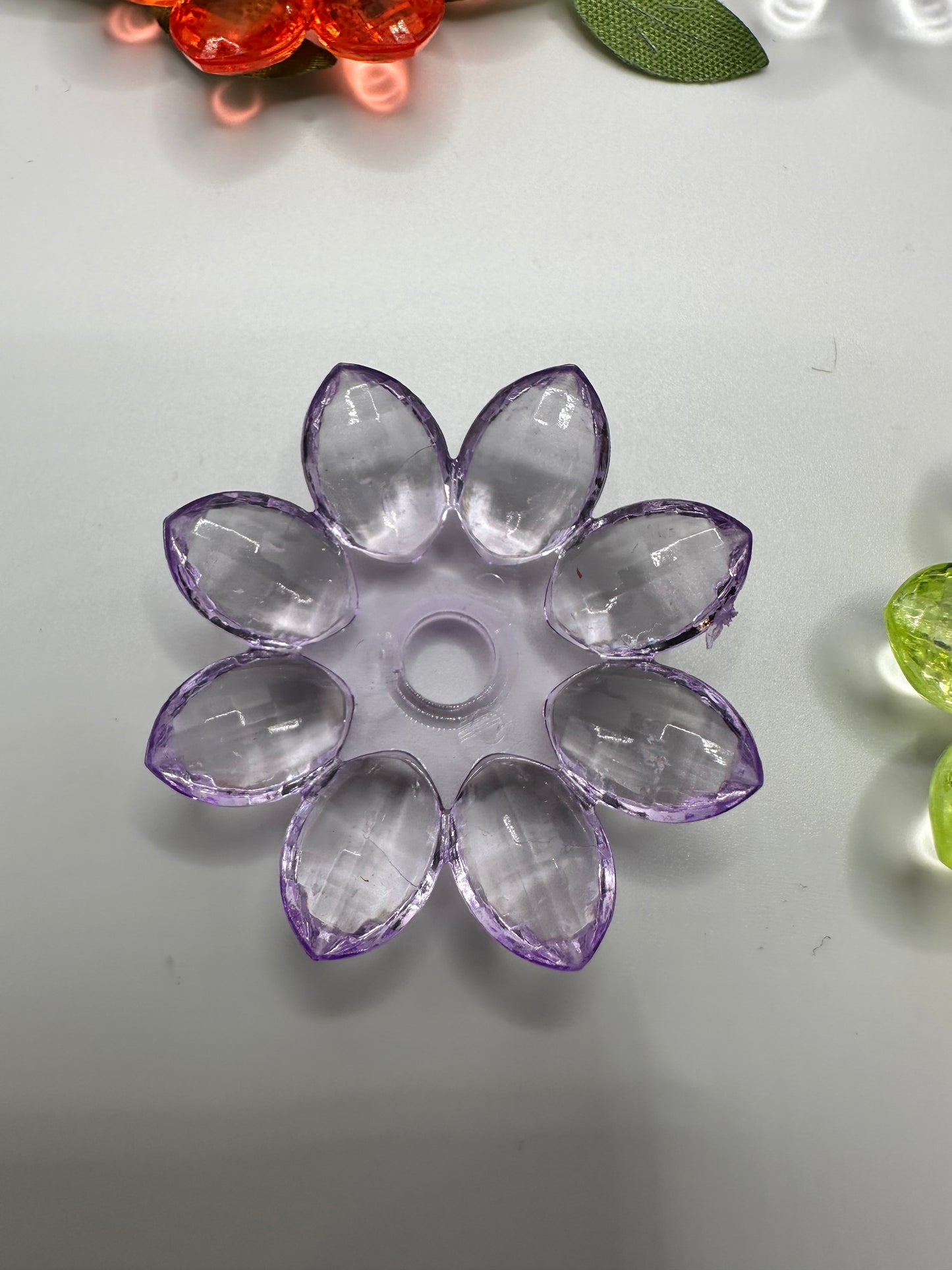 Big Flower bead, acrylic 39mm beads for pens, beading supplies, beading, 2pc flower set