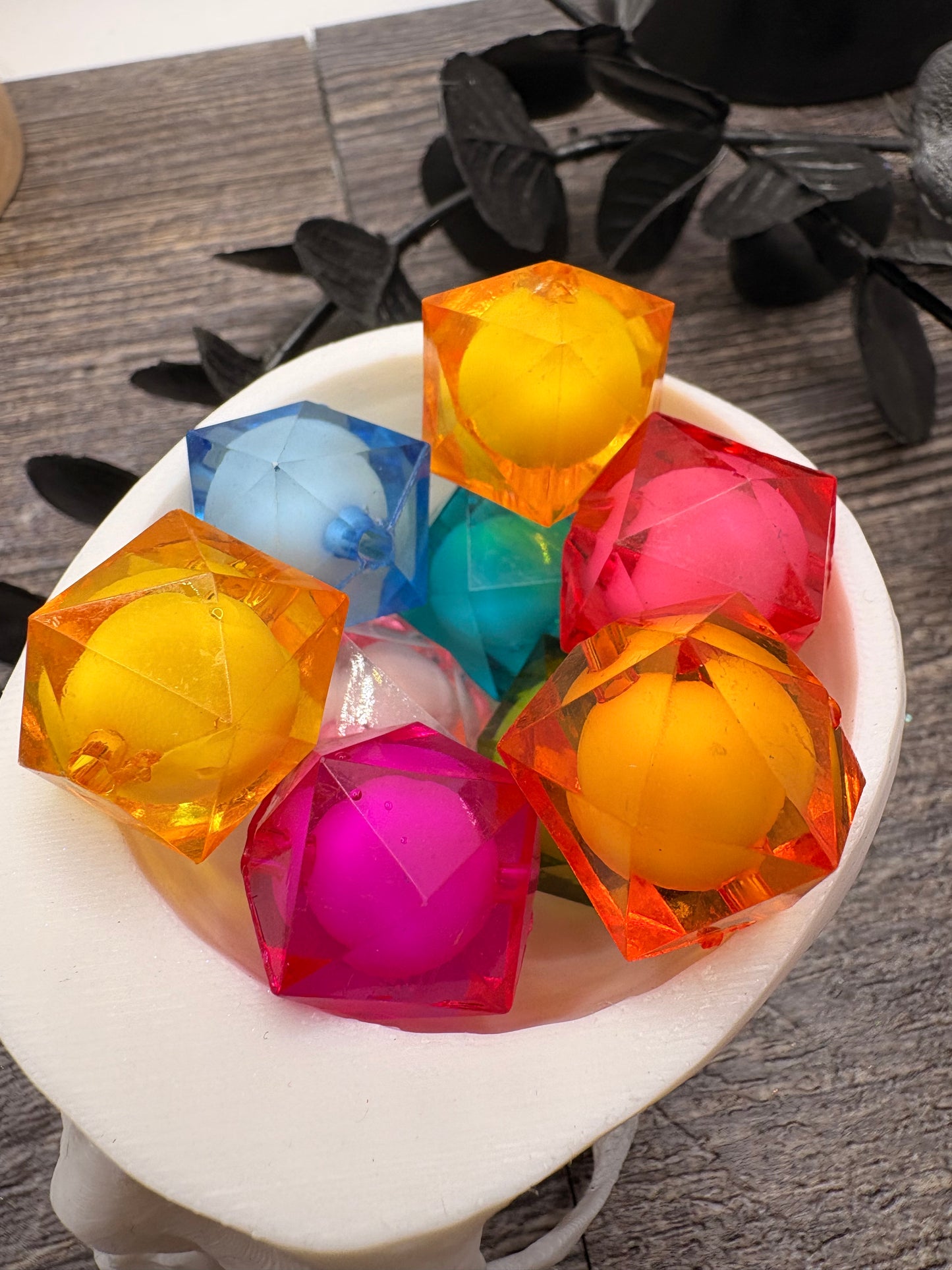 Big Hexagon Acrylic Beads: 20mm Double Hex Bubblegum Beads Multicolor