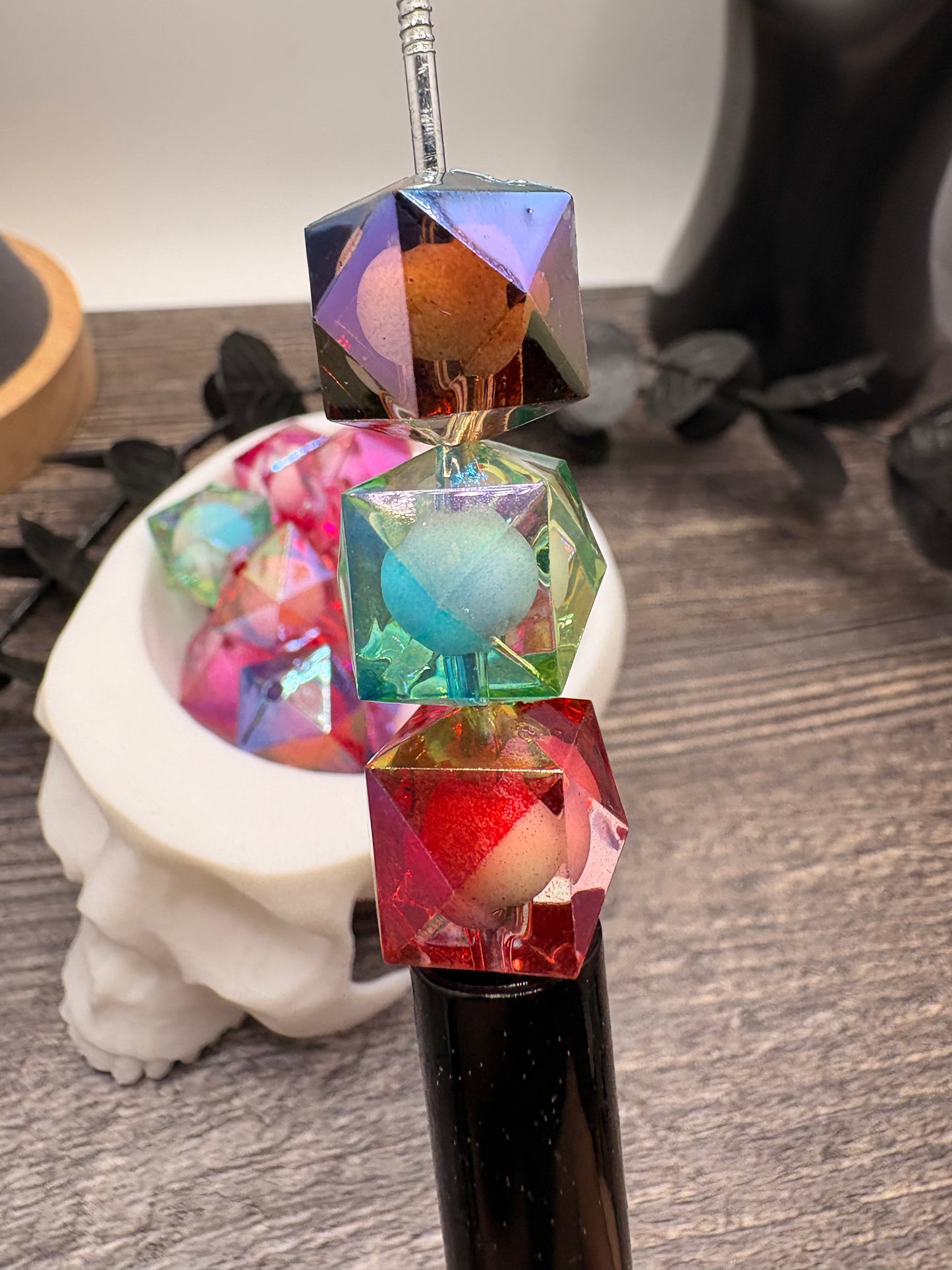 Double Hexagon Sugar gems bead, acrylic 15.5mm beads for pens, beading supplies, acrylic beads