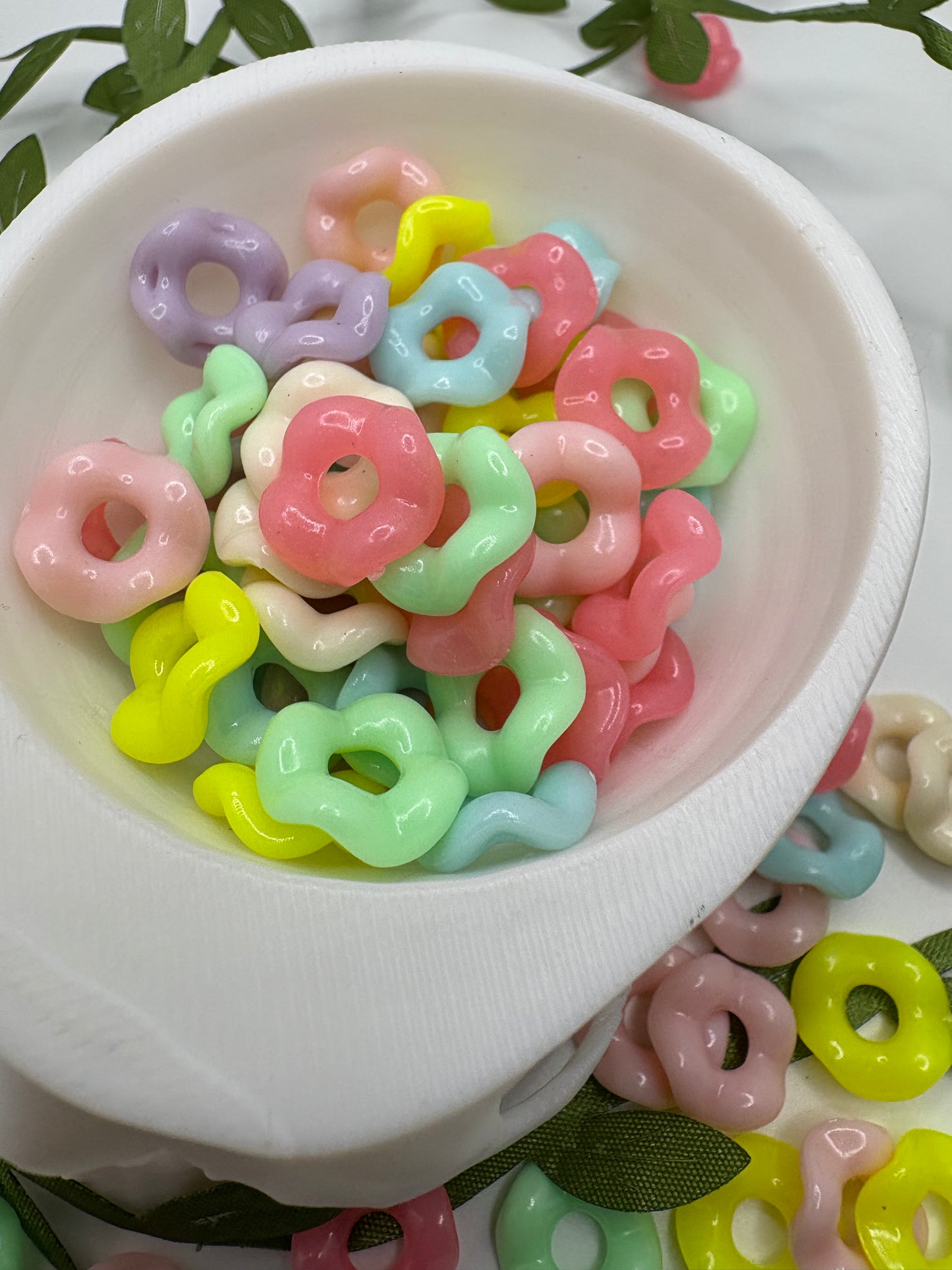 Acrylic pastel Wavy spacer, 12.5mm beads for pens, beading supplies, beading, 25pc bag
