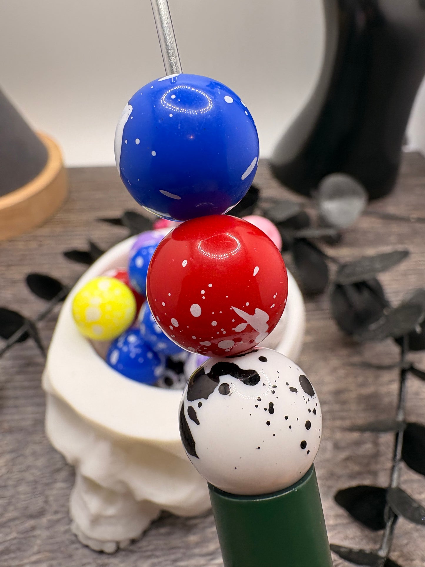 Opaque Splattered Acrylic Beads: Multicolored Mix 15mm