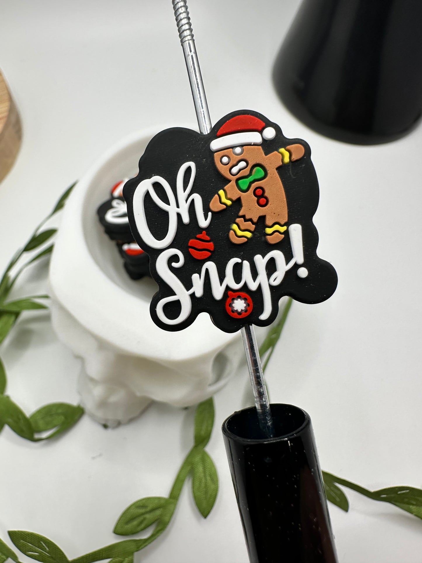 Oh Snap Gingerbread focal bead, silicone bead, silicone bead for pens, crafting beads, supplies focal, silicone supply bead 27.8mm