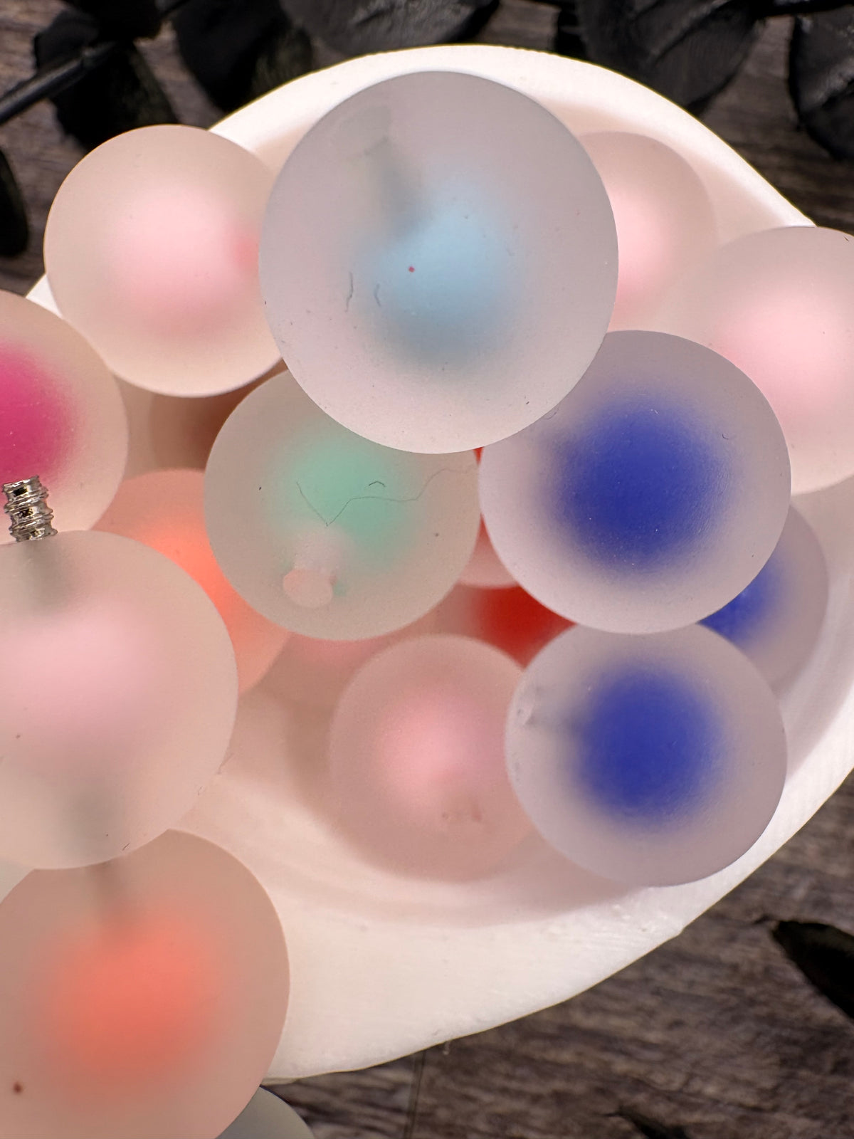 Frosted color infused bubblegum bead, acrylic 15.5mm beads for pens, beading supplies, beading, mix