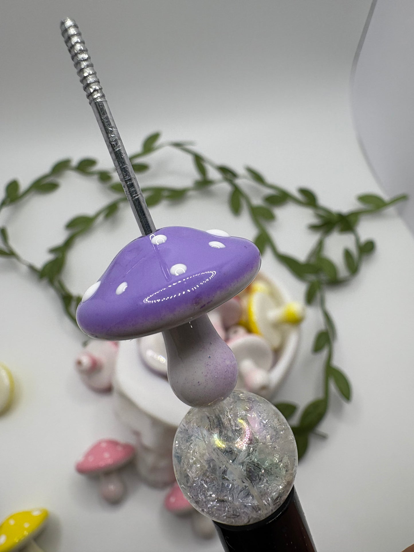 3D acrylic mushrooms, cute mushy bead, beads for pens, woodland mushroom, focal bead, crafting bead 22.5mm