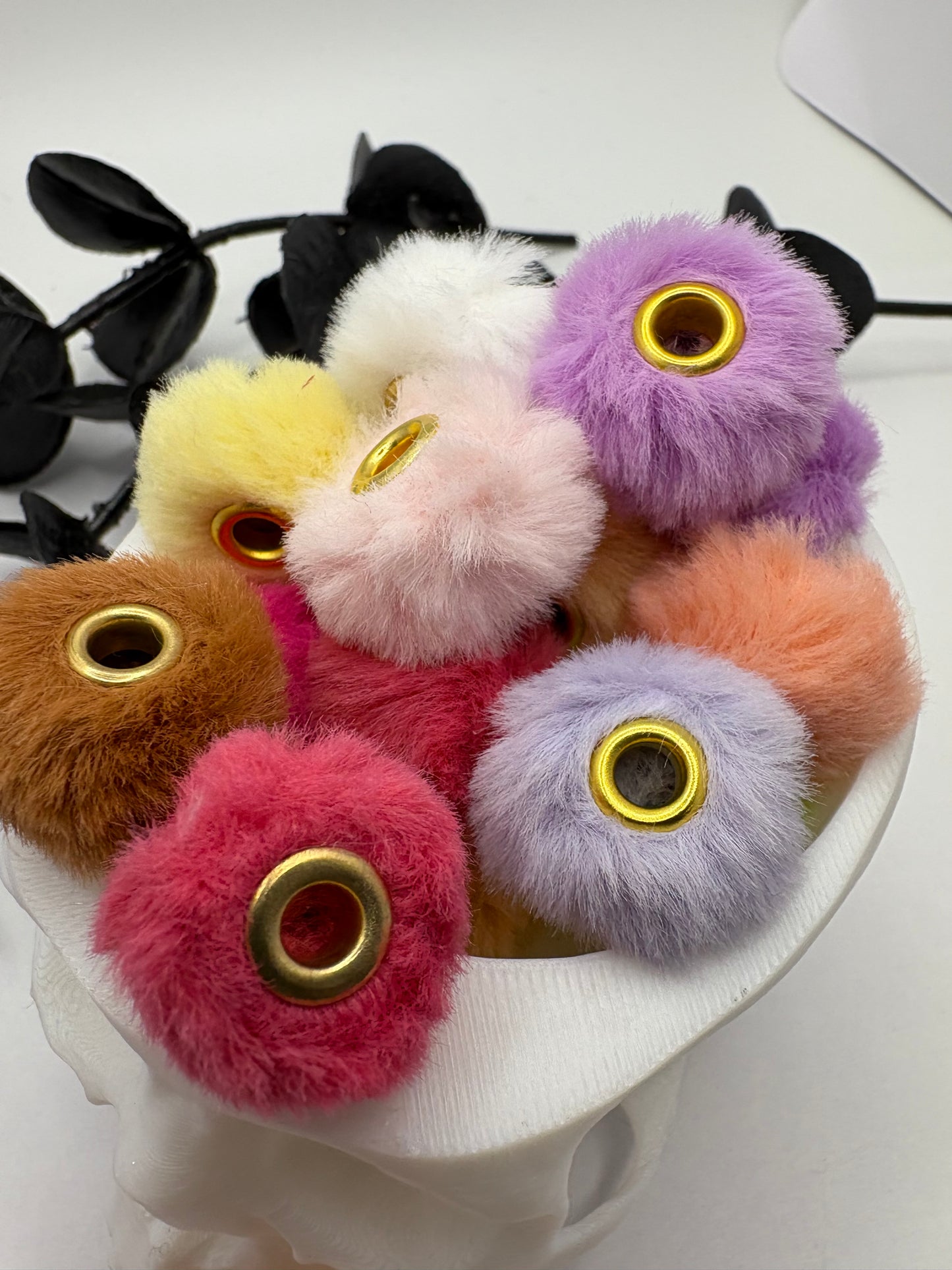 Faux fur bead spacer mix, 7mm beads for pens, beading supplies, beading, 10pc spacers