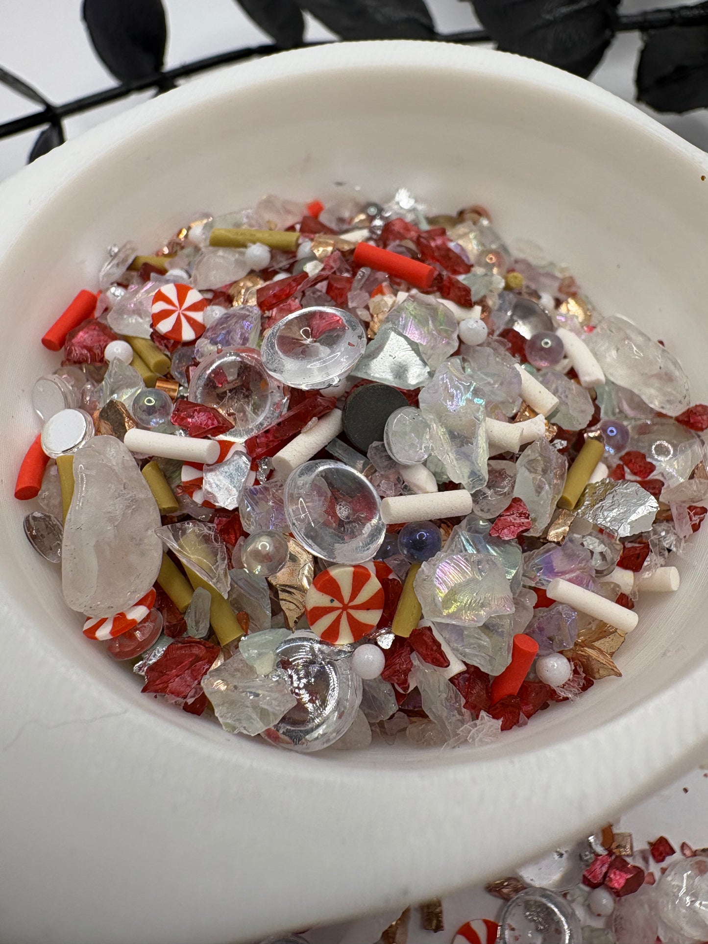Peppermint Tinsel, mixed media filler, custom add-in crafting, shaker resin bits, filler decor, resin crafting, 1oz wt.