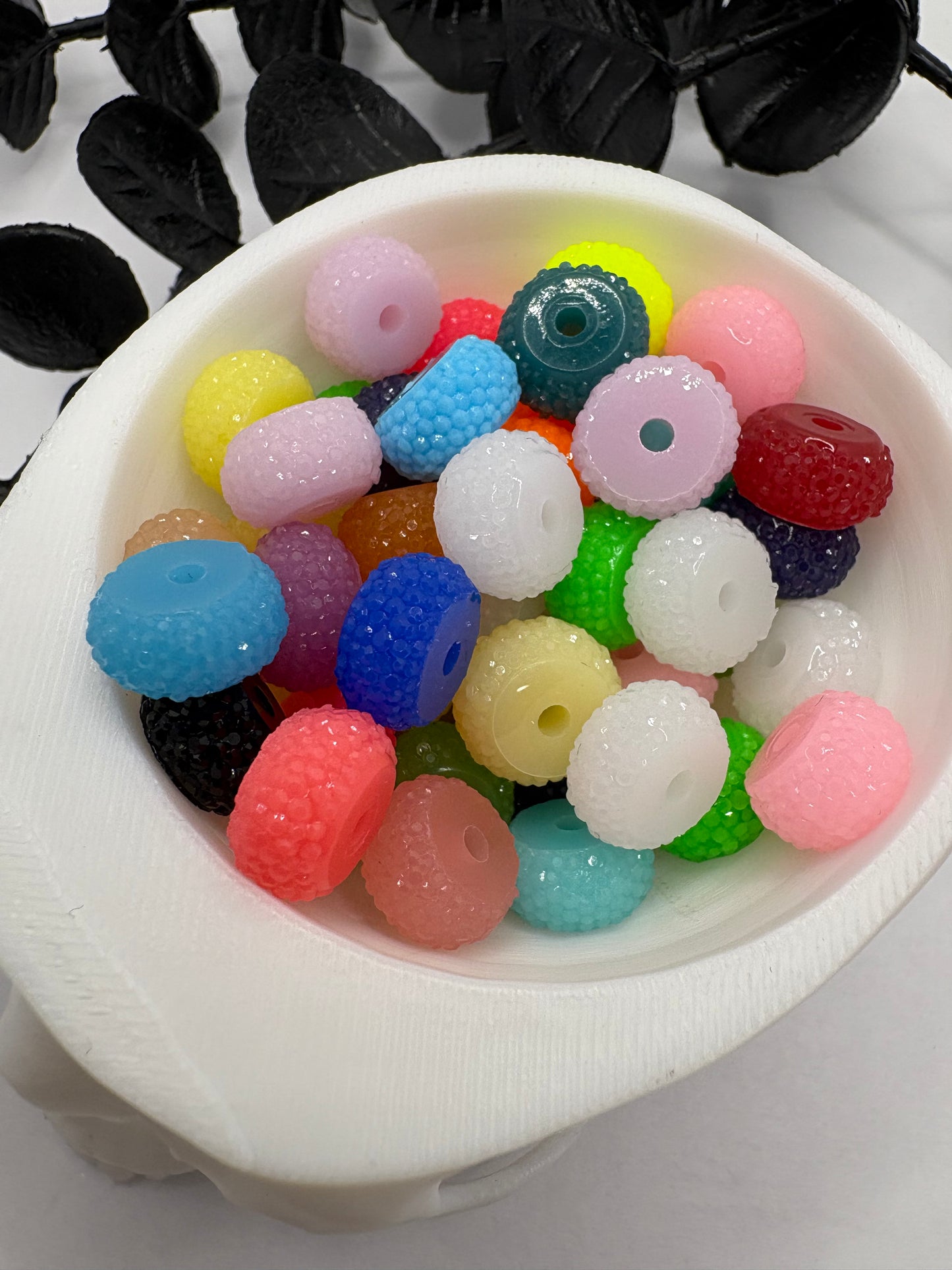 11.5mm Jelly mixed disc acrylic spacer, beads for pens, beading supplies, 10pc spacers, jewelry making
