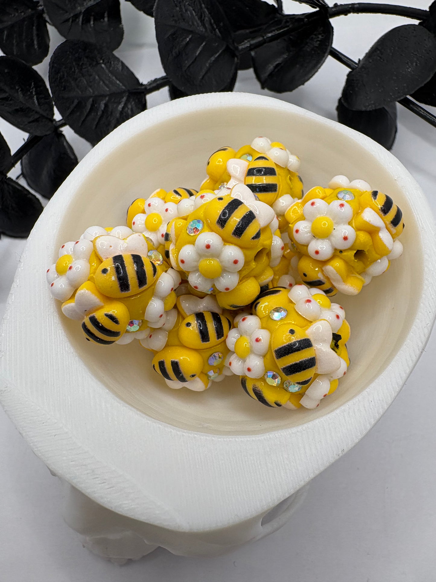 Bee fancy rhinestone Beads, 16.5mm beads for pens, beading supplies, beading, 2pc