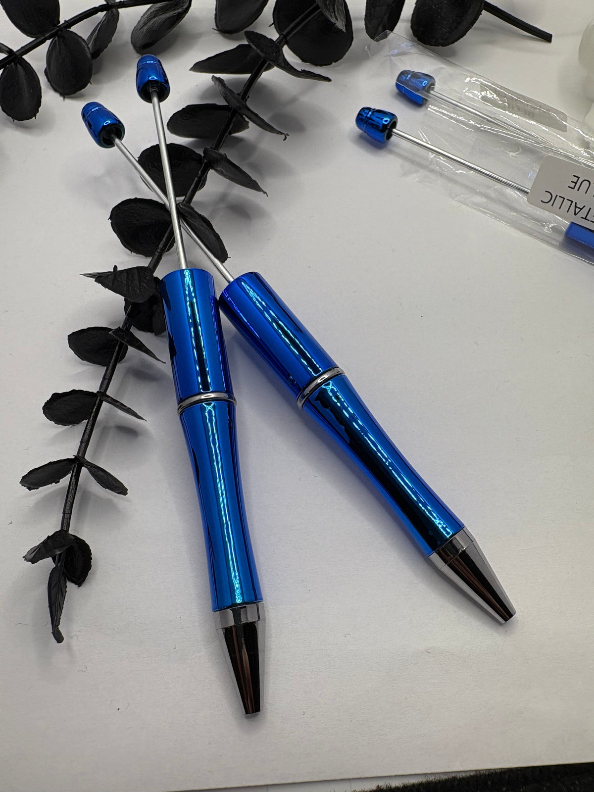 Beadable pen blanks, Beadable black ink, pen for silicone beads, for acrylic beads, pens for crafting, beadable blanks supplies