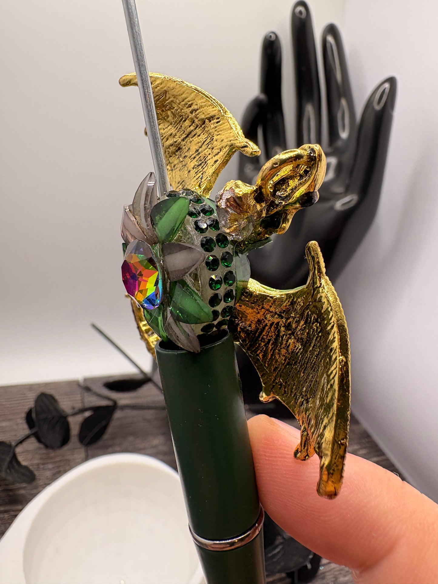 Dragon Fancy Focal Bead: Custom Bling Pen Bead, 1pc 61.5mm