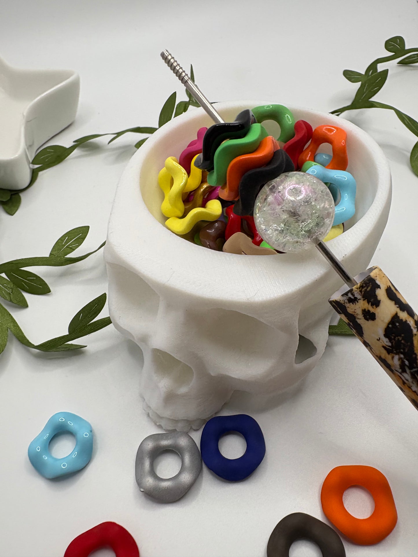 Acrylic mix Wavy spacer, 16mm beads for pens, beading supplies, beading, 10pc bag