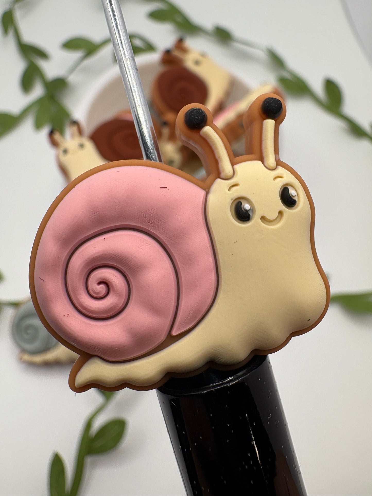 Snail focal bead, bead for pens, crafting beads, supplies, supply bead, silicone focal beadable items, 1pc, 25.5mm