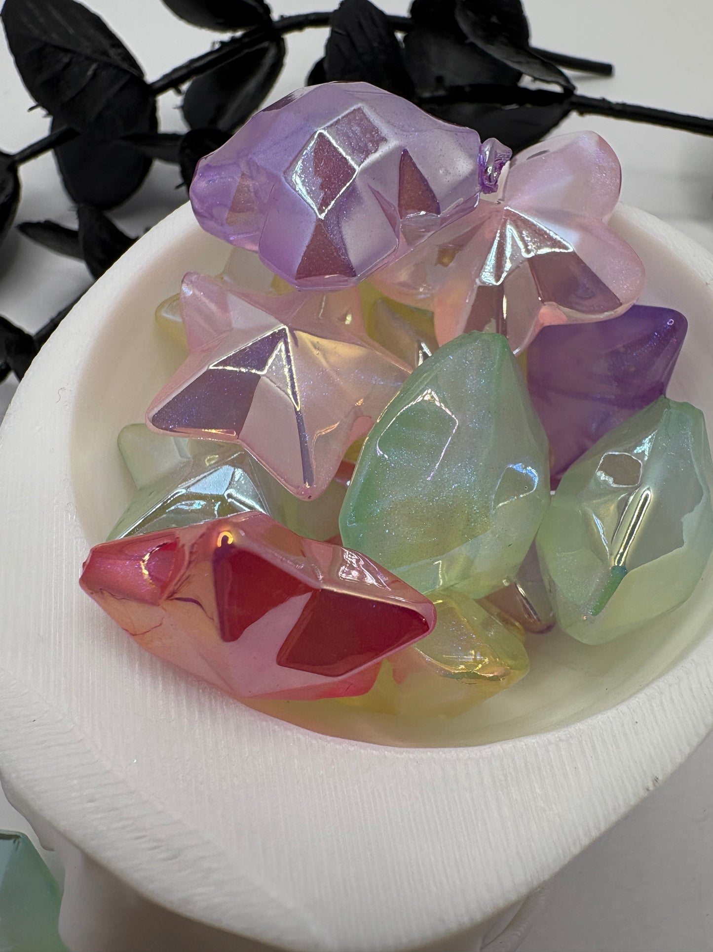 IR stardust gem shapes bead, acrylic beads for pens, beading supplies, beading multi-color mix