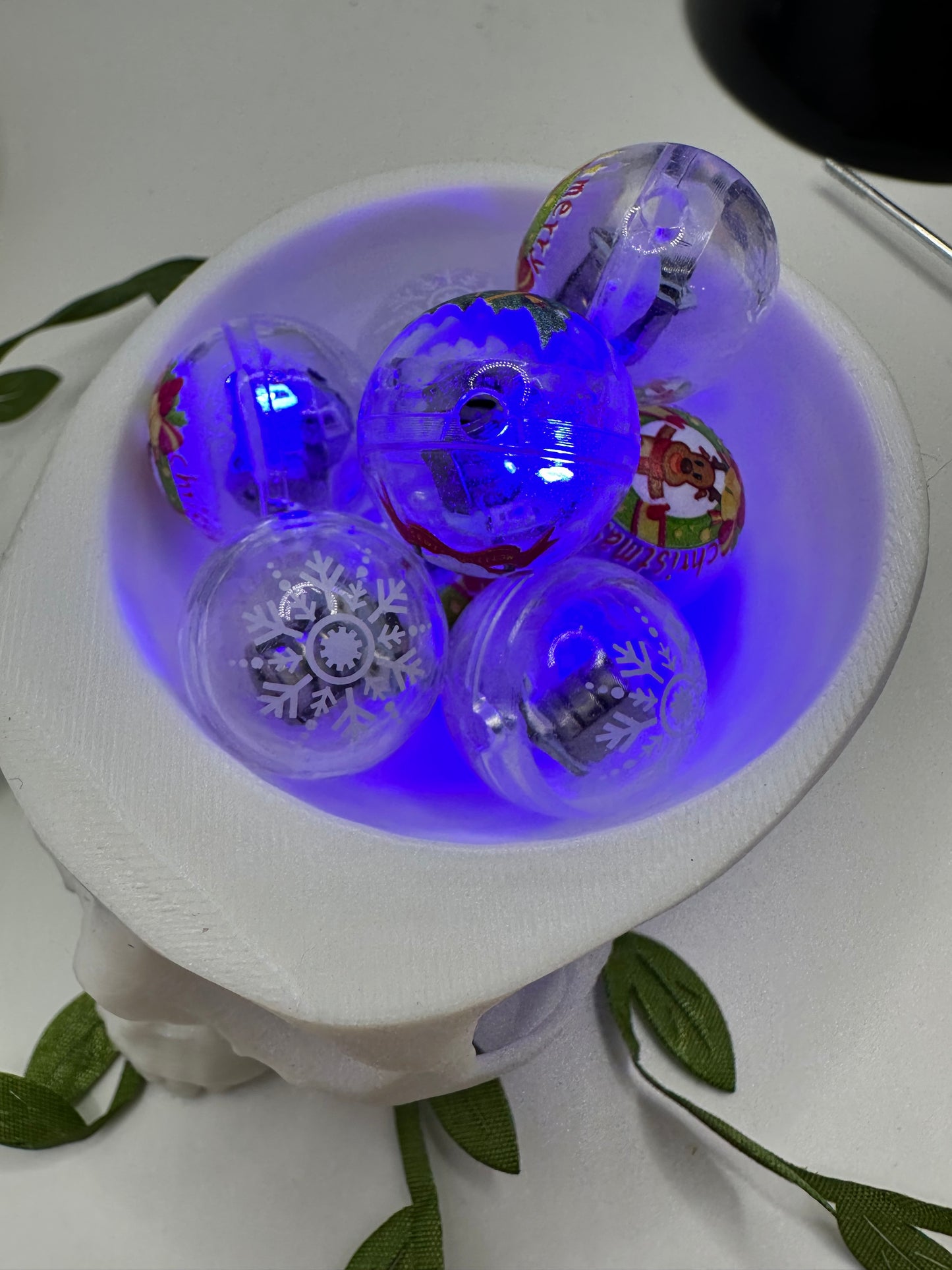 Light-up Christmas bubblegum bead, acrylic 20mm beads for pens, beading supplies, beading, lights up
