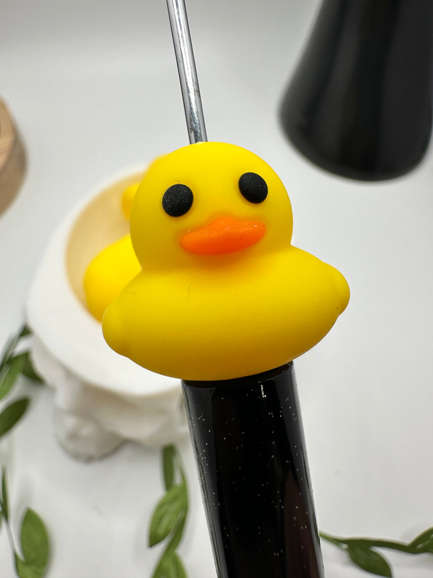 Rubber Duck focal bead, silicone bead, silicone bead for pens, crafting beads, supplies, focal, silicone supply bead 23mm