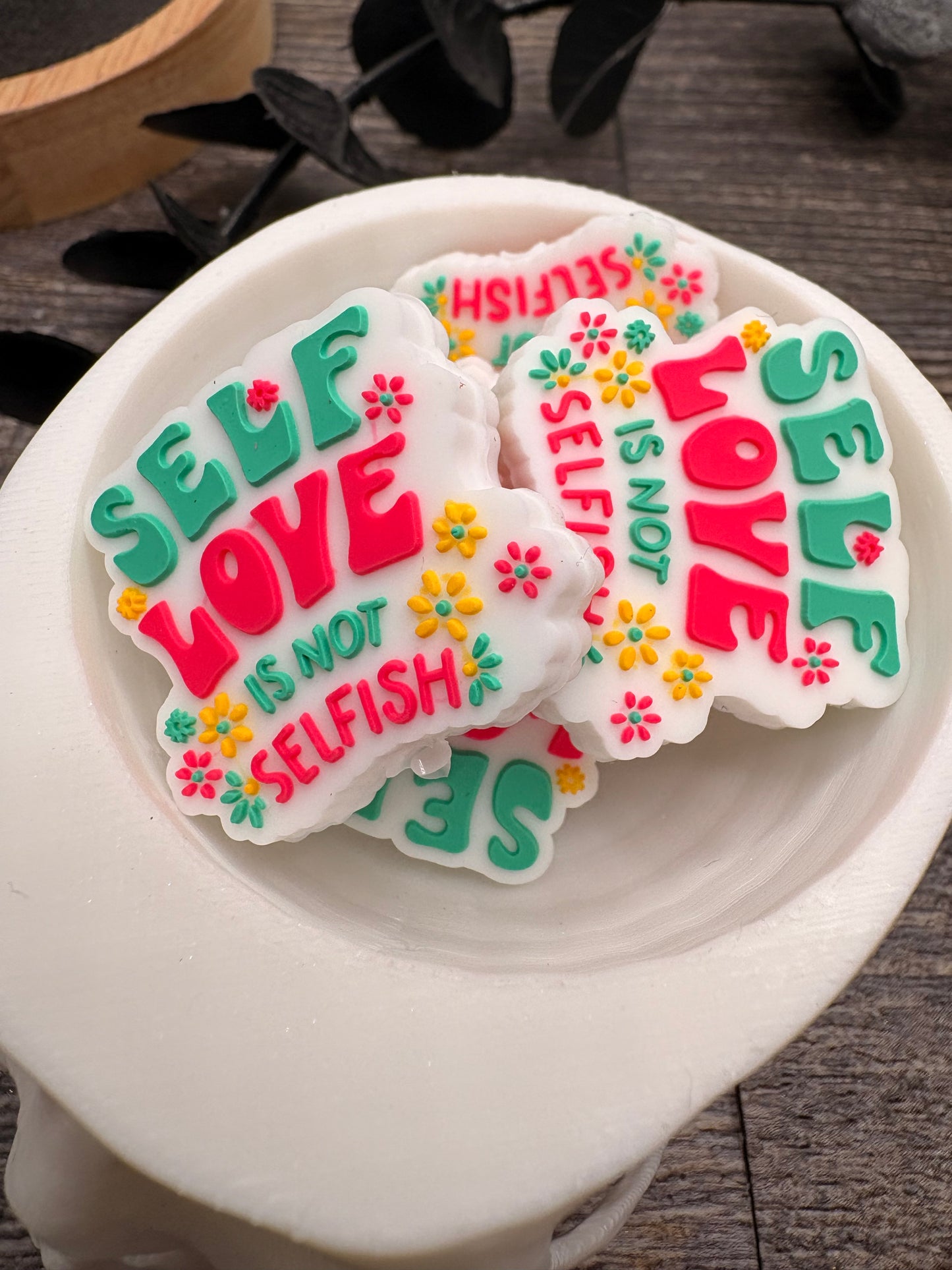 Self Love focal bead, silicone bead, silicone bead for pens, crafting beads, supplies focal, silicone supply bead 30mm