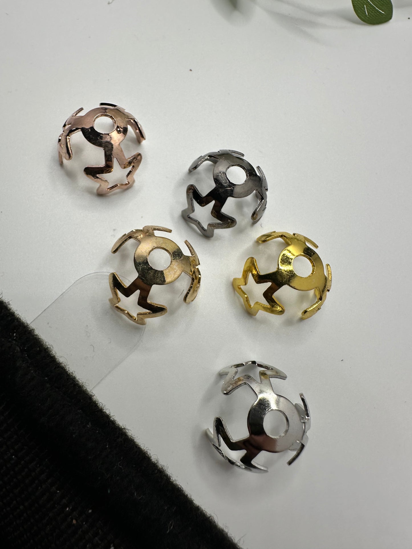 Metal Silver star bead cap spacer, 16mm beads for pens, beading supplies, beading, 5pc spacers