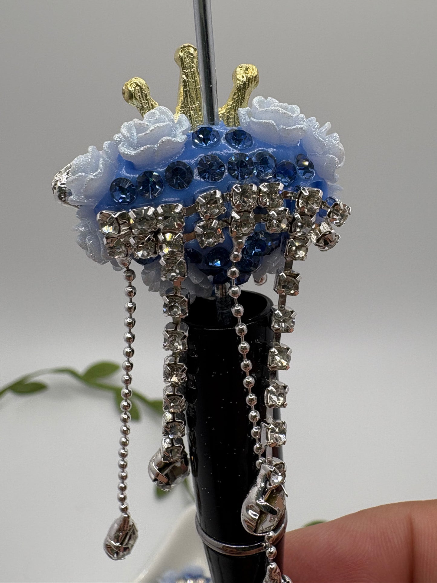 Bee heart big fancy rhinestone Beads, 28mm beads for pens, beading supplies, beading, 1pc